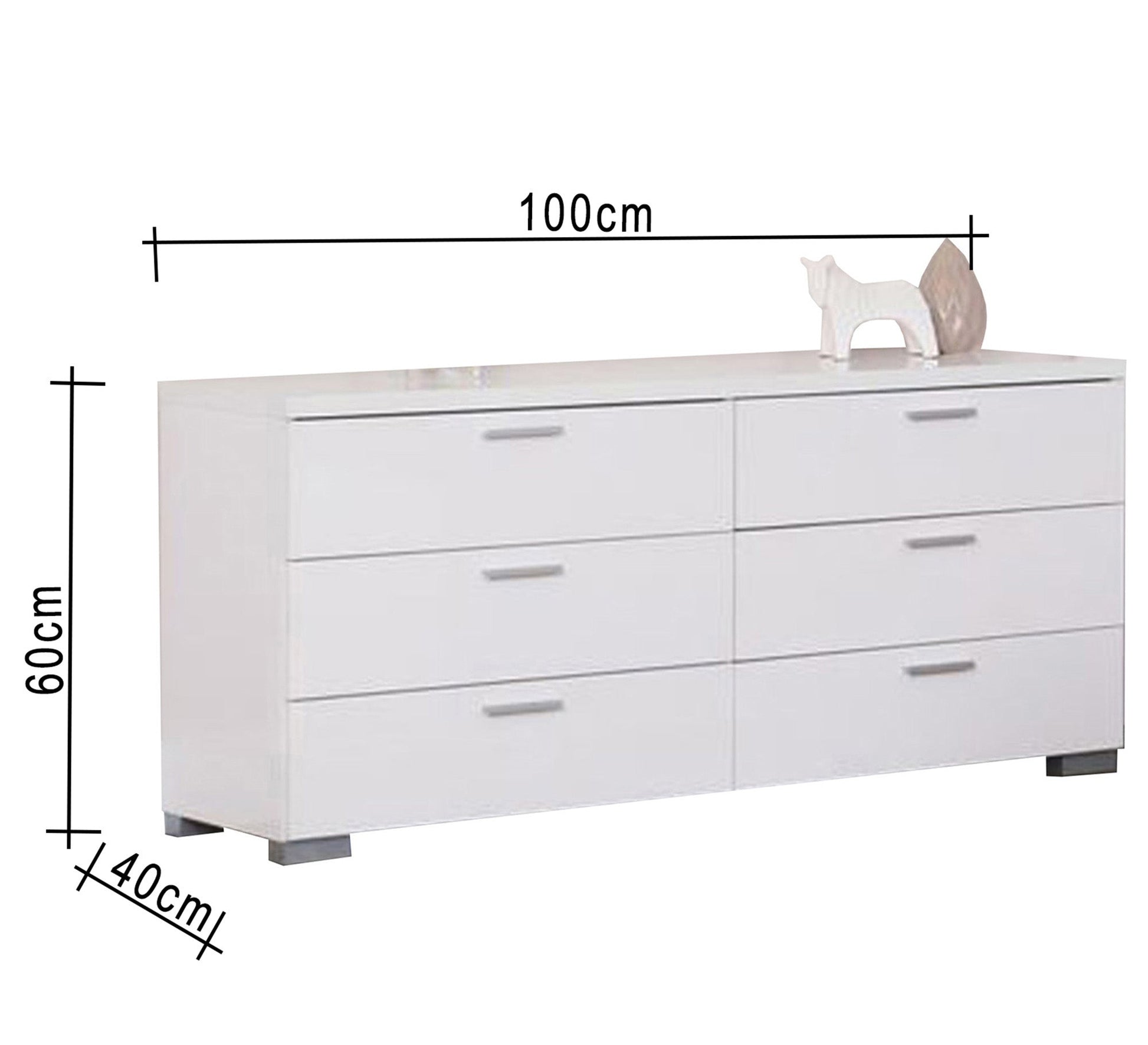 Storage unit with six drawers - Vitrine Furniture - Drawers