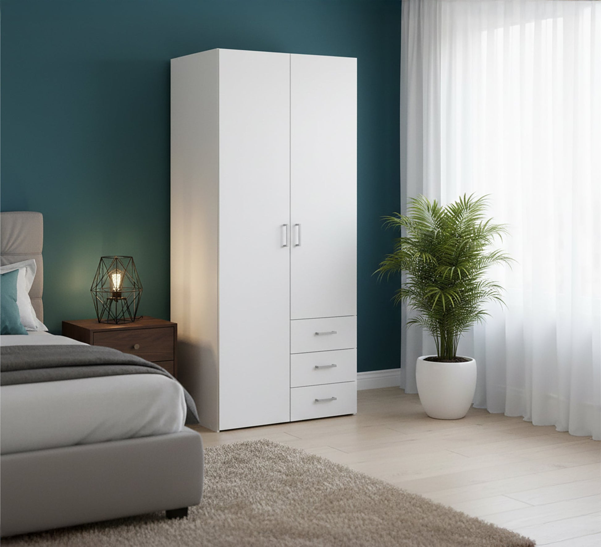 StorEase Dresser: Two - Doors, Three Drawers Elegance - Vitrine Furniture - Furniture