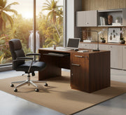 Straight desk with storage space and keyboard shelf - Vitrine Furniture - Furniture