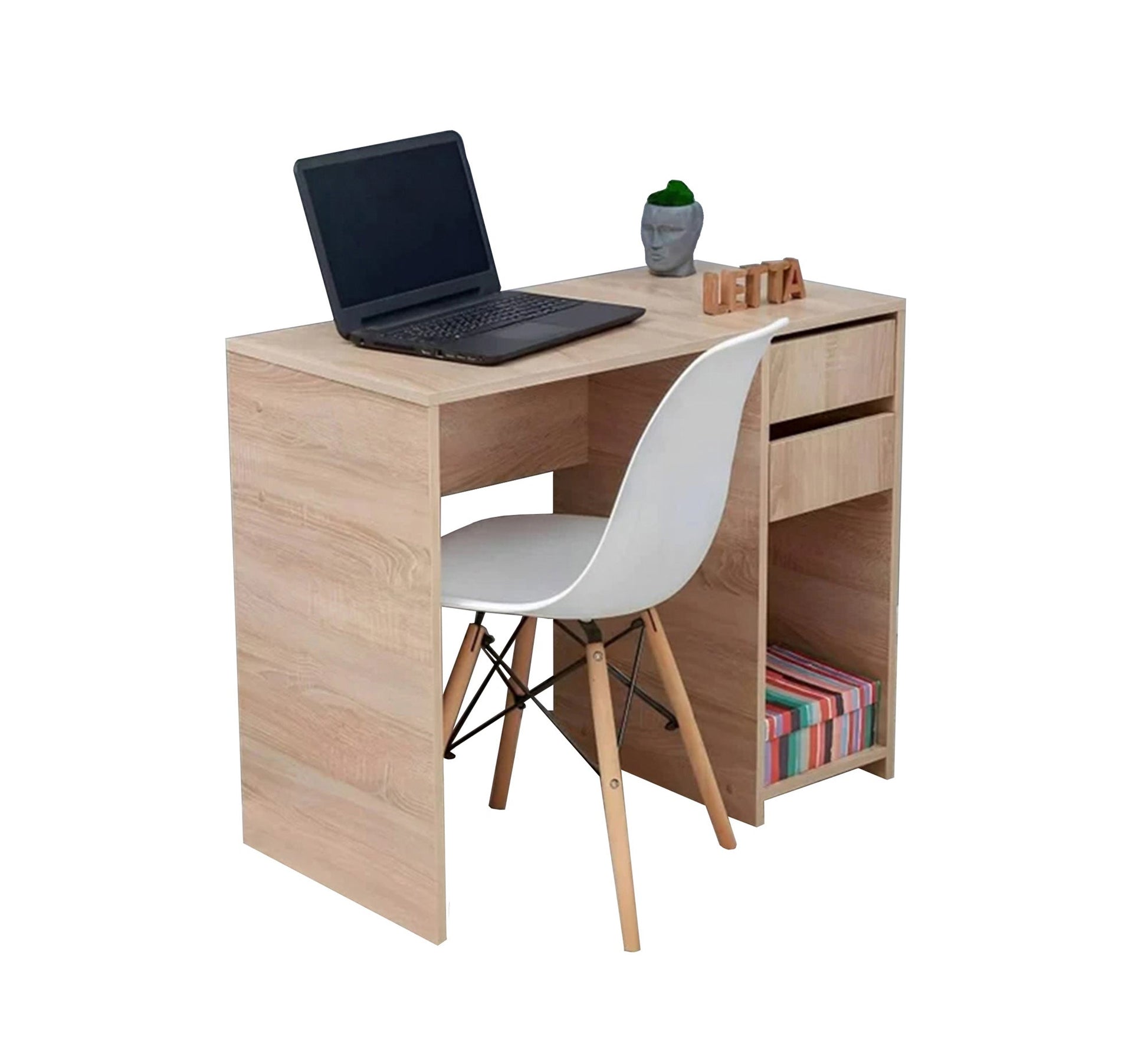 Study desk in brown wood color - Vitrine Furniture - Kids Rooms