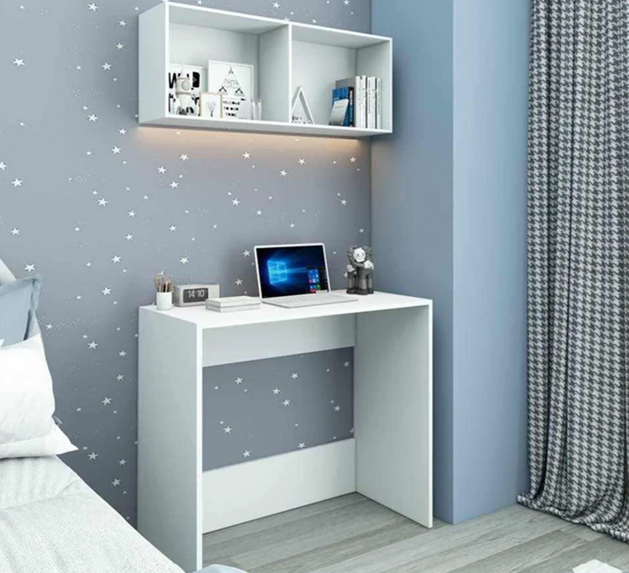 Study desk with hanging shelves - Vitrine Furniture - Kids Rooms