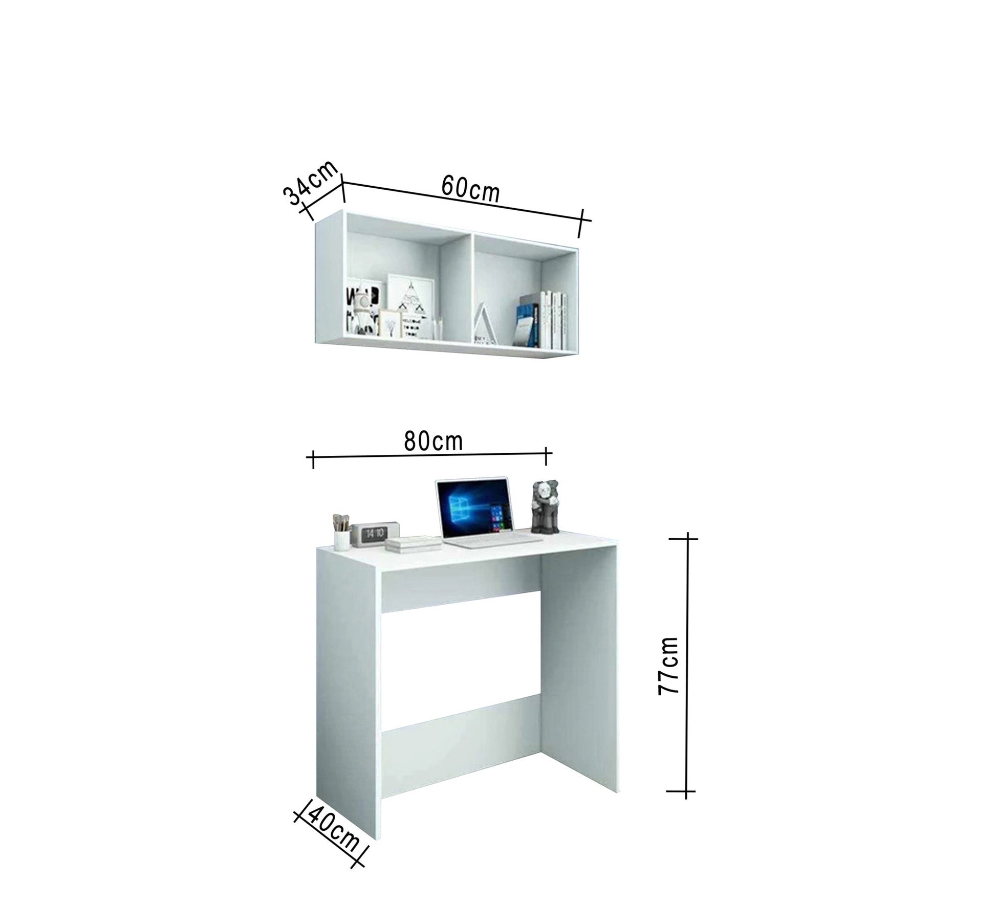 Study desk with hanging shelves - Vitrine Furniture - Kids Rooms