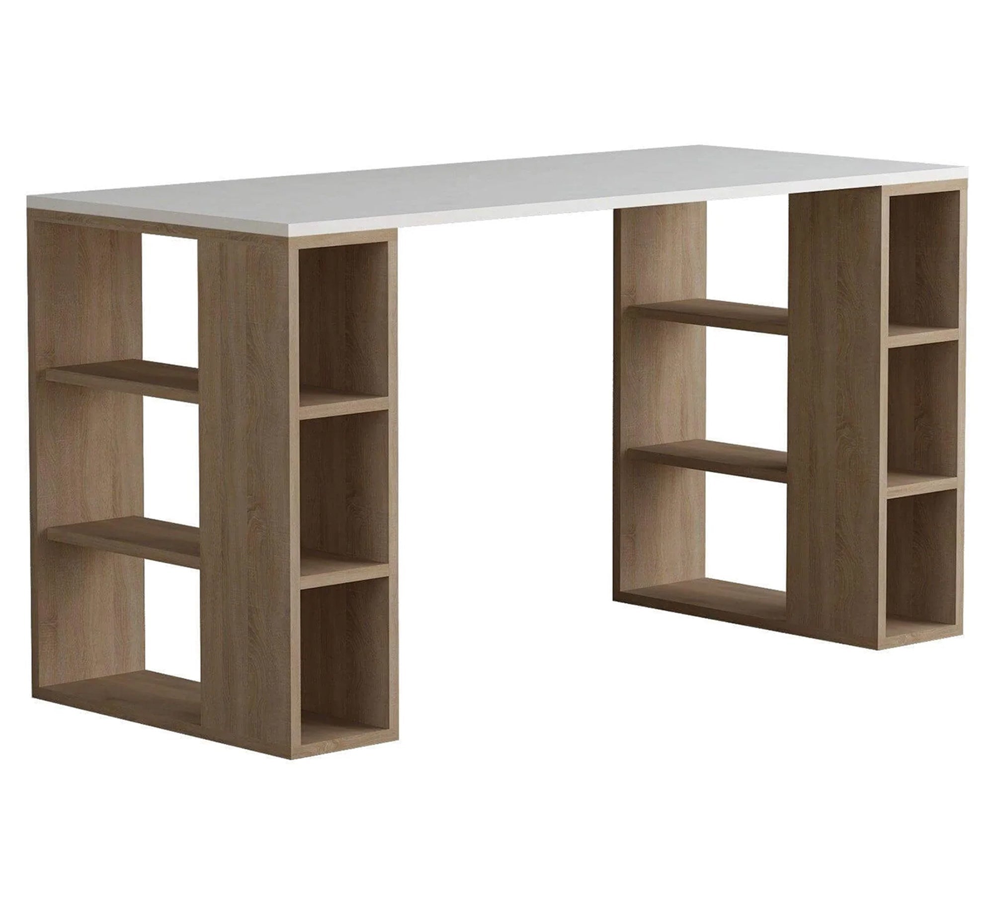 Study desk with side shelves and a white top - Vitrine Furniture - Furniture