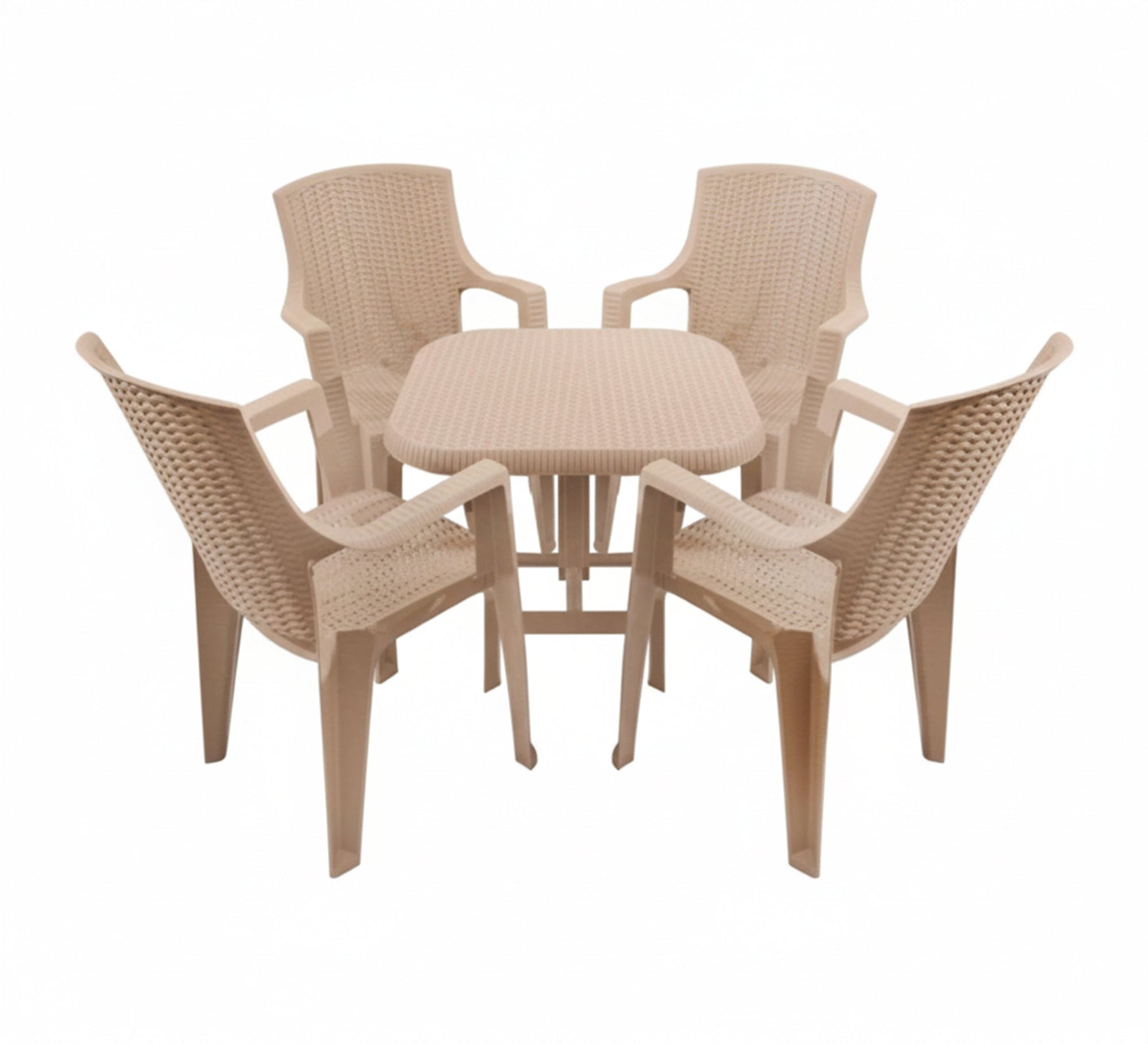 Stylish and comfortable beige woven outdoor seating set - Vitrine Furniture - Outdoor Products