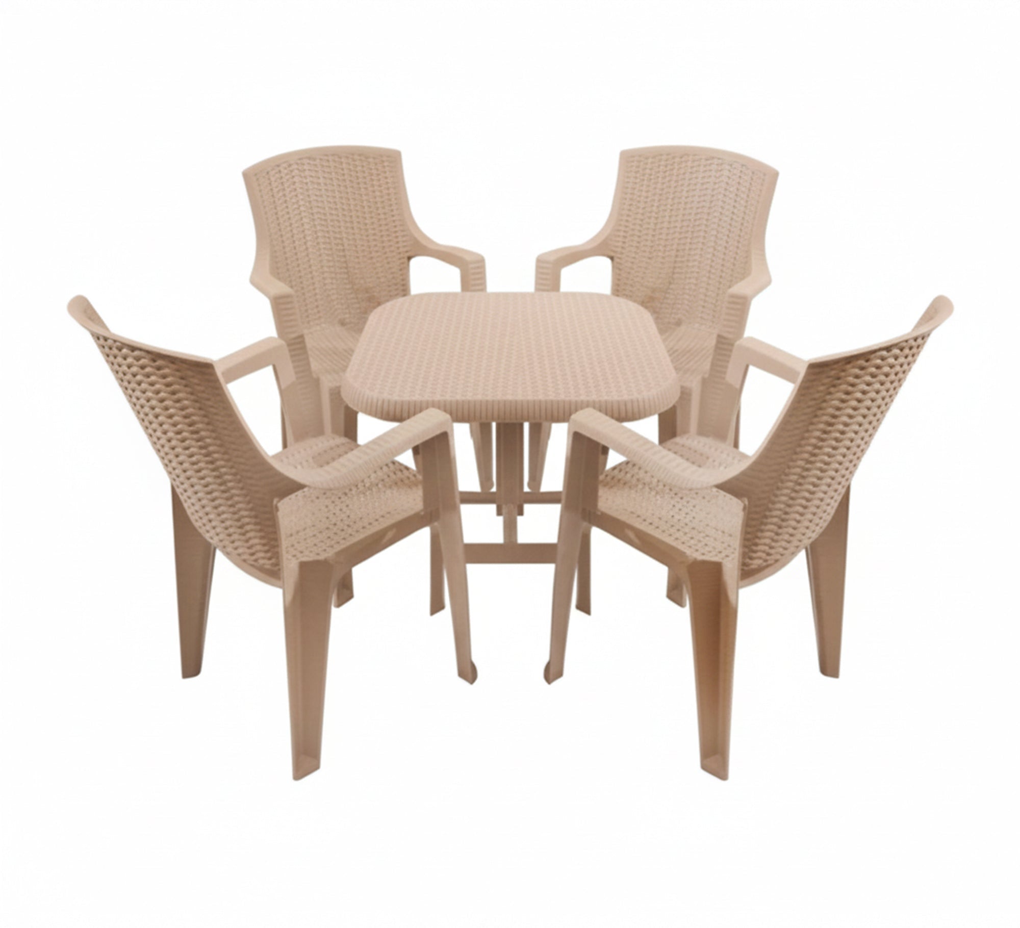 Stylish and comfortable beige woven outdoor seating set - Vitrine Furniture - Outdoor Products