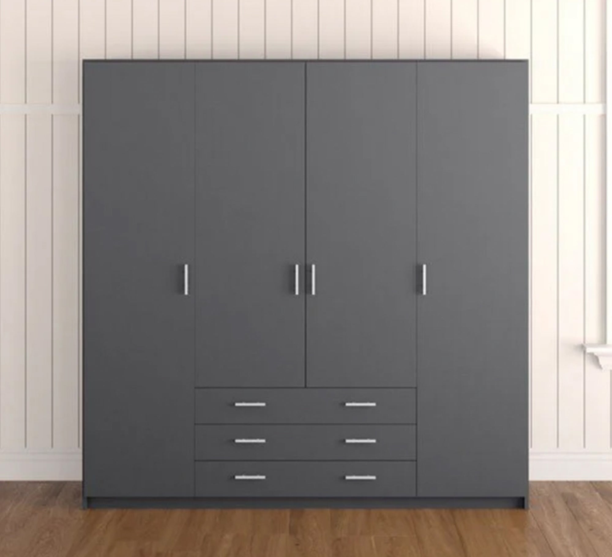 Stylish and practical wardrobe in gray - Vitrine Furniture - Furniture