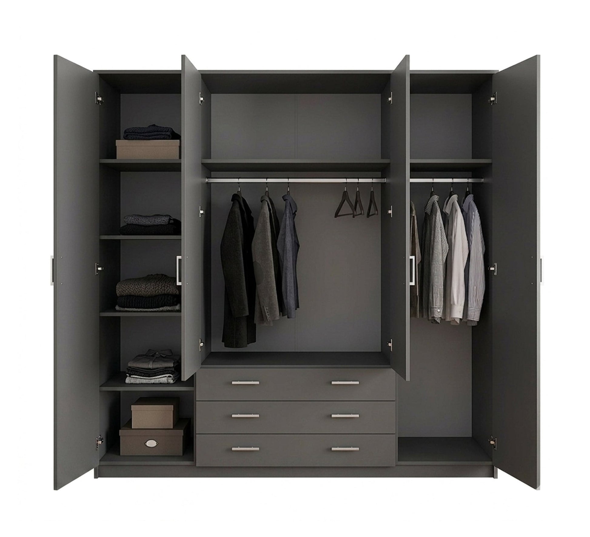 Stylish and practical wardrobe in gray - Vitrine Furniture - Wardrobes