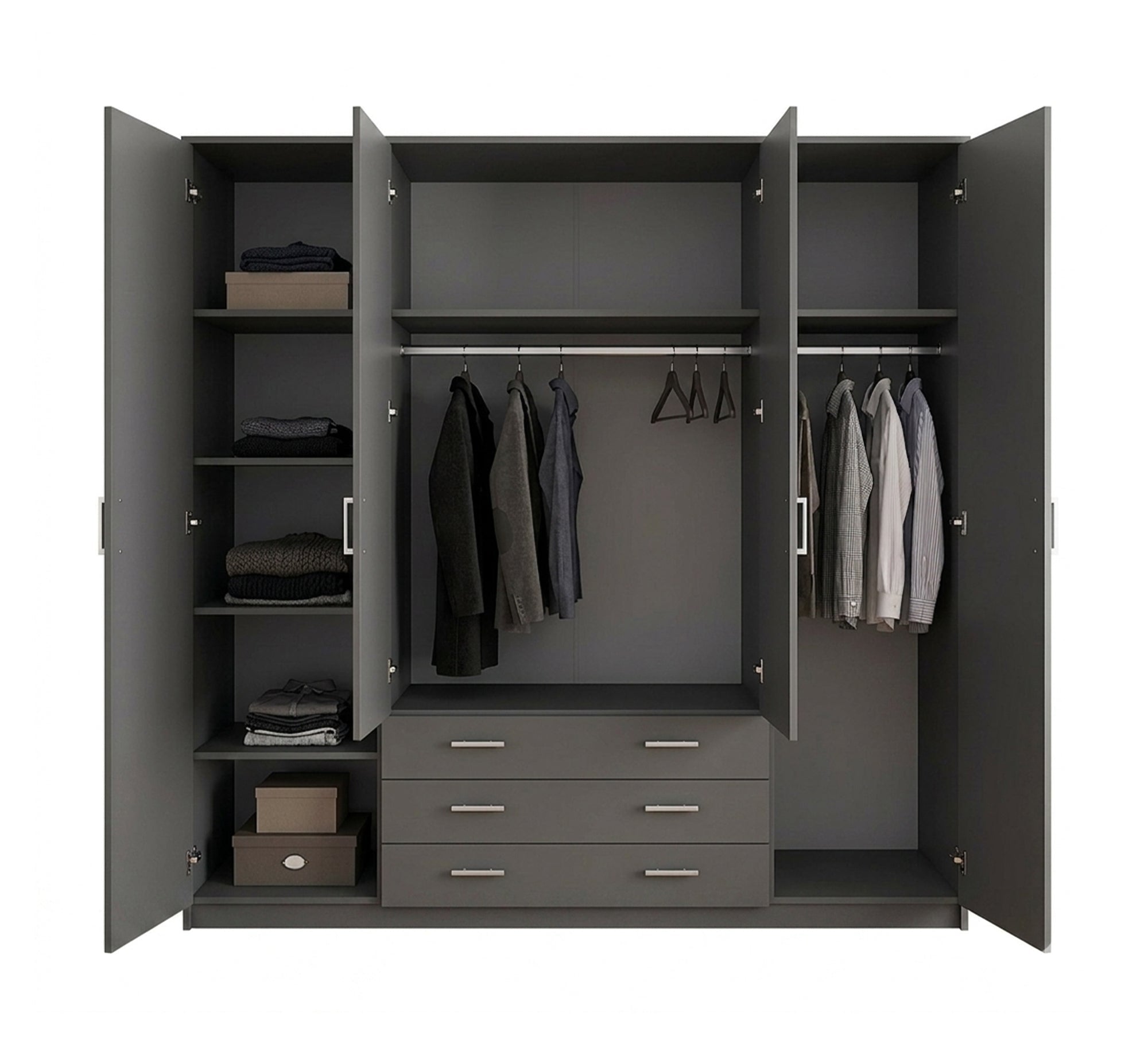 Stylish and practical wardrobe in gray - Vitrine Furniture - Wardrobes