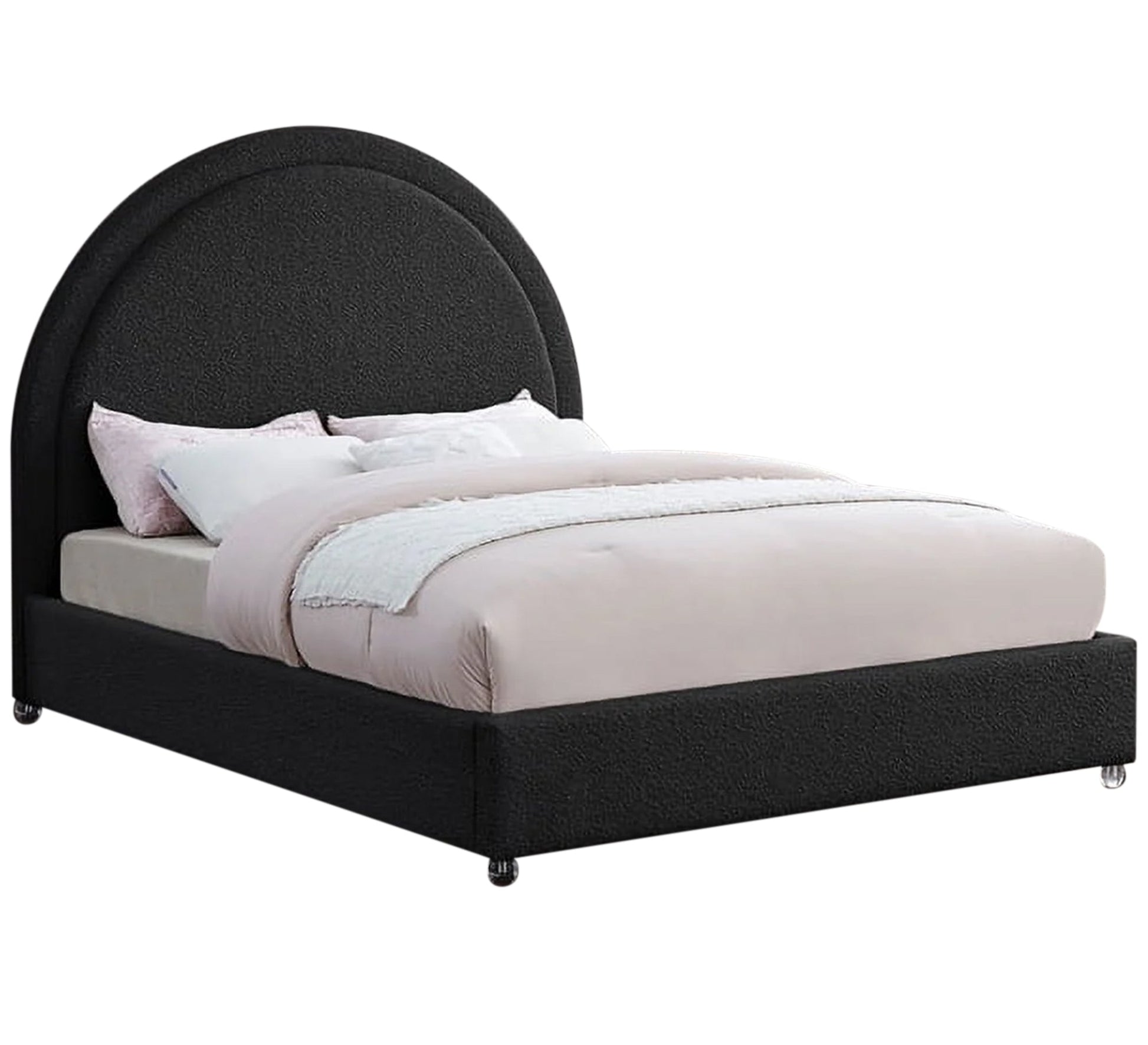 Stylish bed with a modern black arched headboard - Vitrine Furniture - Furniture