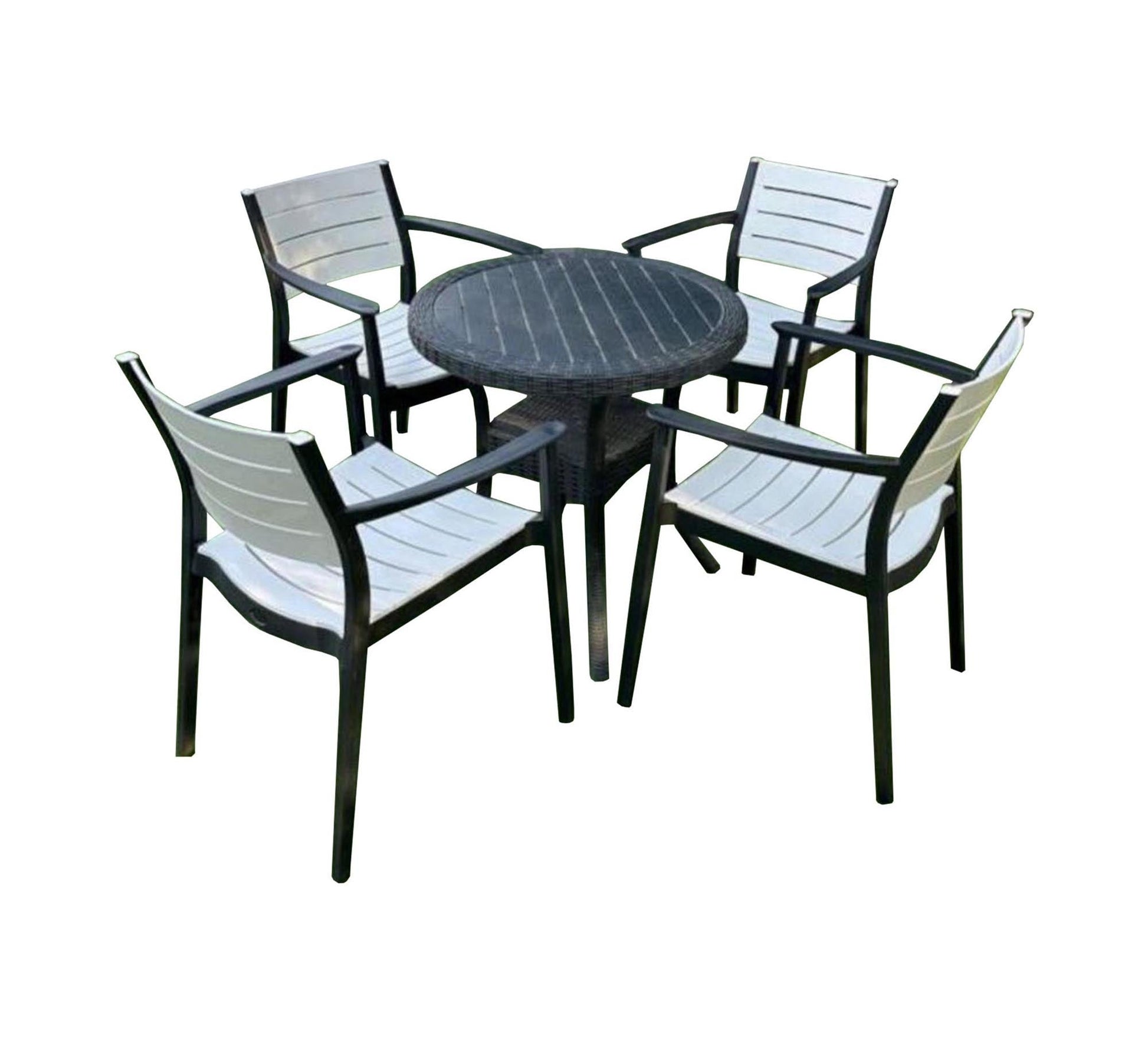 Stylish black and white outdoor dining set - Vitrine Furniture - Outdoor Products