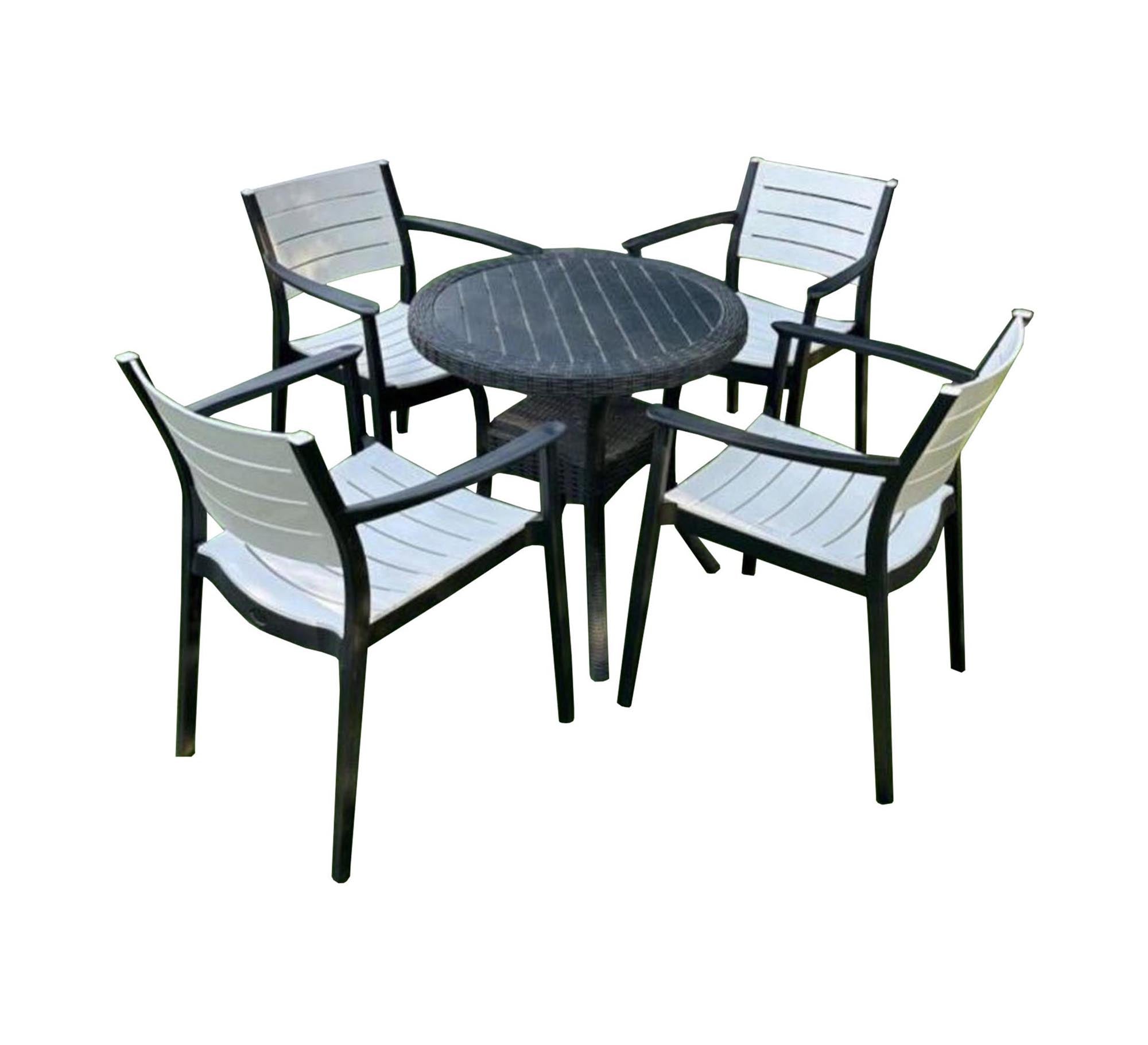 Stylish black and white outdoor dining set - Vitrine Furniture - Outdoor Products
