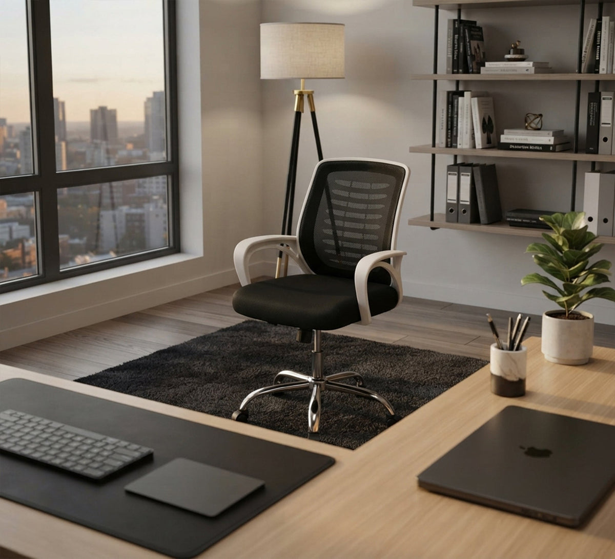 Stylish chair with a white frame - Vitrine Furniture - Office Chairs