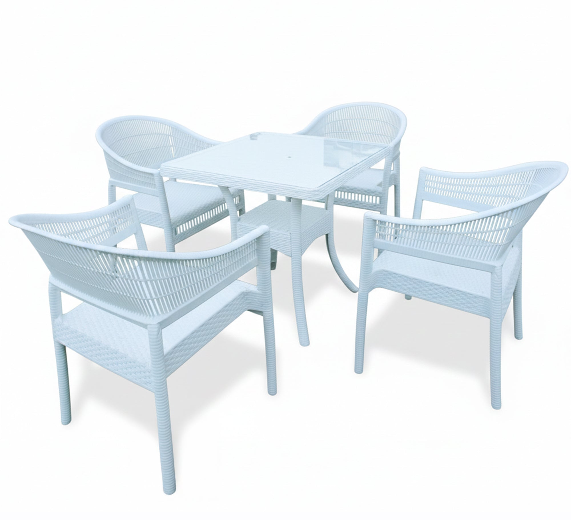 Stylish, comfortable, and durable white outdoor seating set - Vitrine Furniture - Outdoor Products