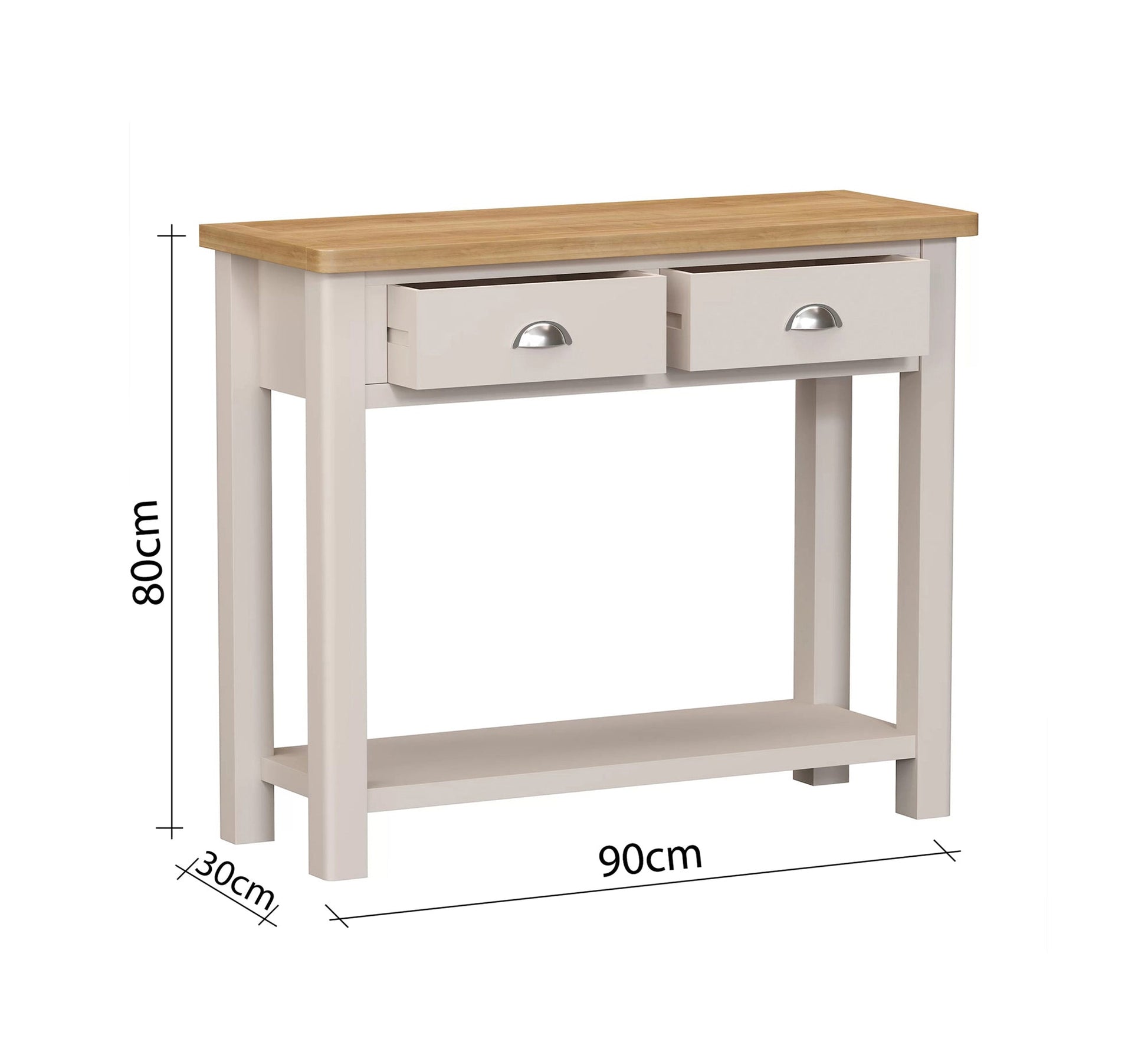 Stylish console table with drawers and a large lower shelf - Vitrine Furniture - Furniture