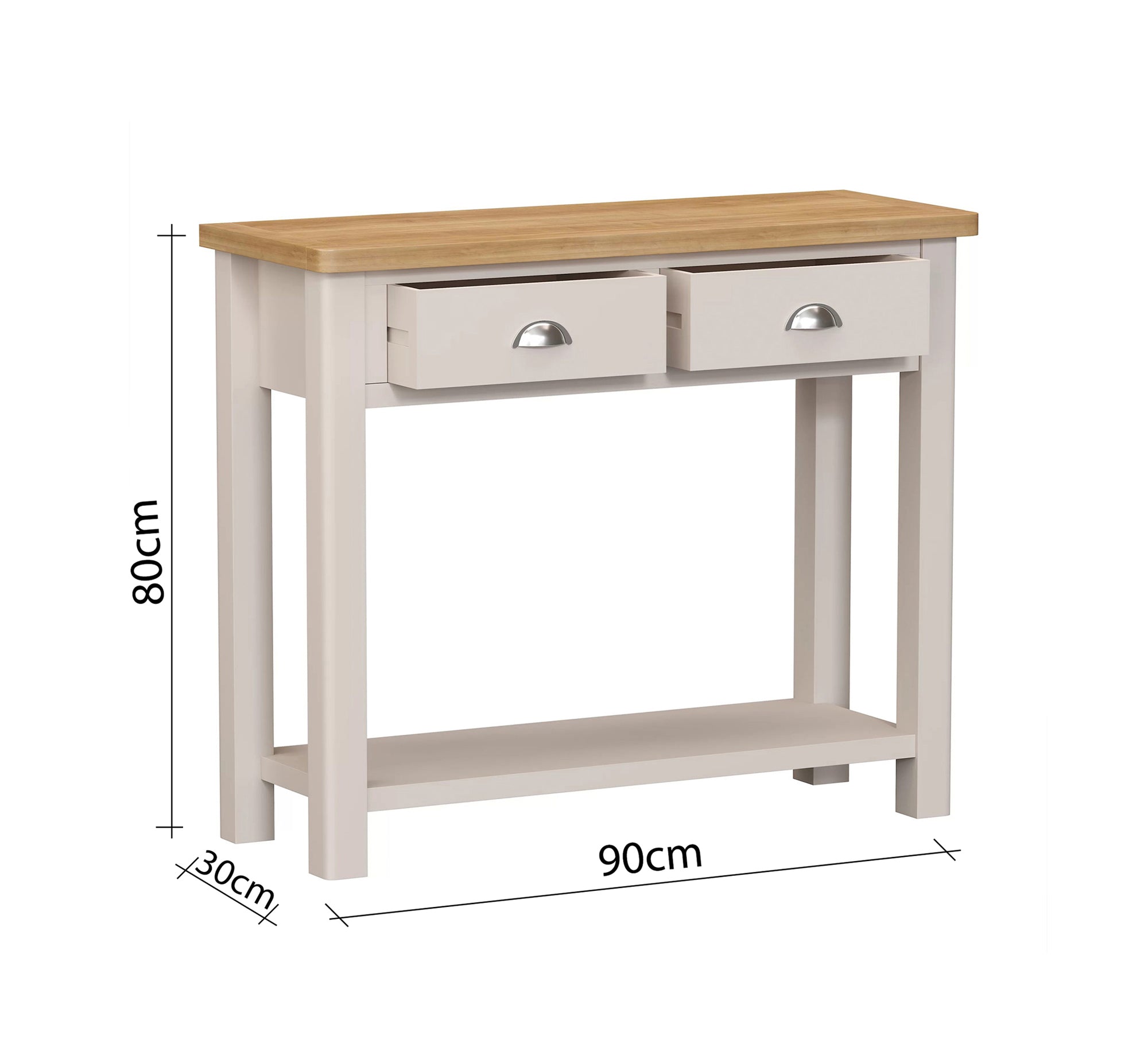 Stylish console table with drawers and a large lower shelf - Vitrine Furniture - Furniture