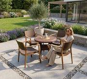 Stylish dark brown outdoor dining set - Vitrine Furniture - Outdoor Dining Sets