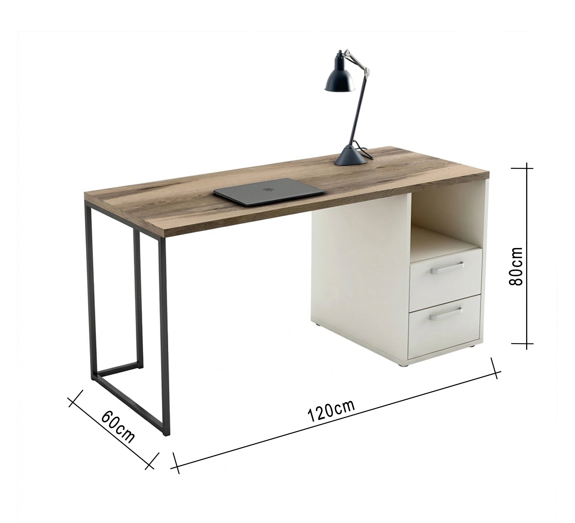 Stylish desk Two drawers and an open shelf - Vitrine Furniture - Desks