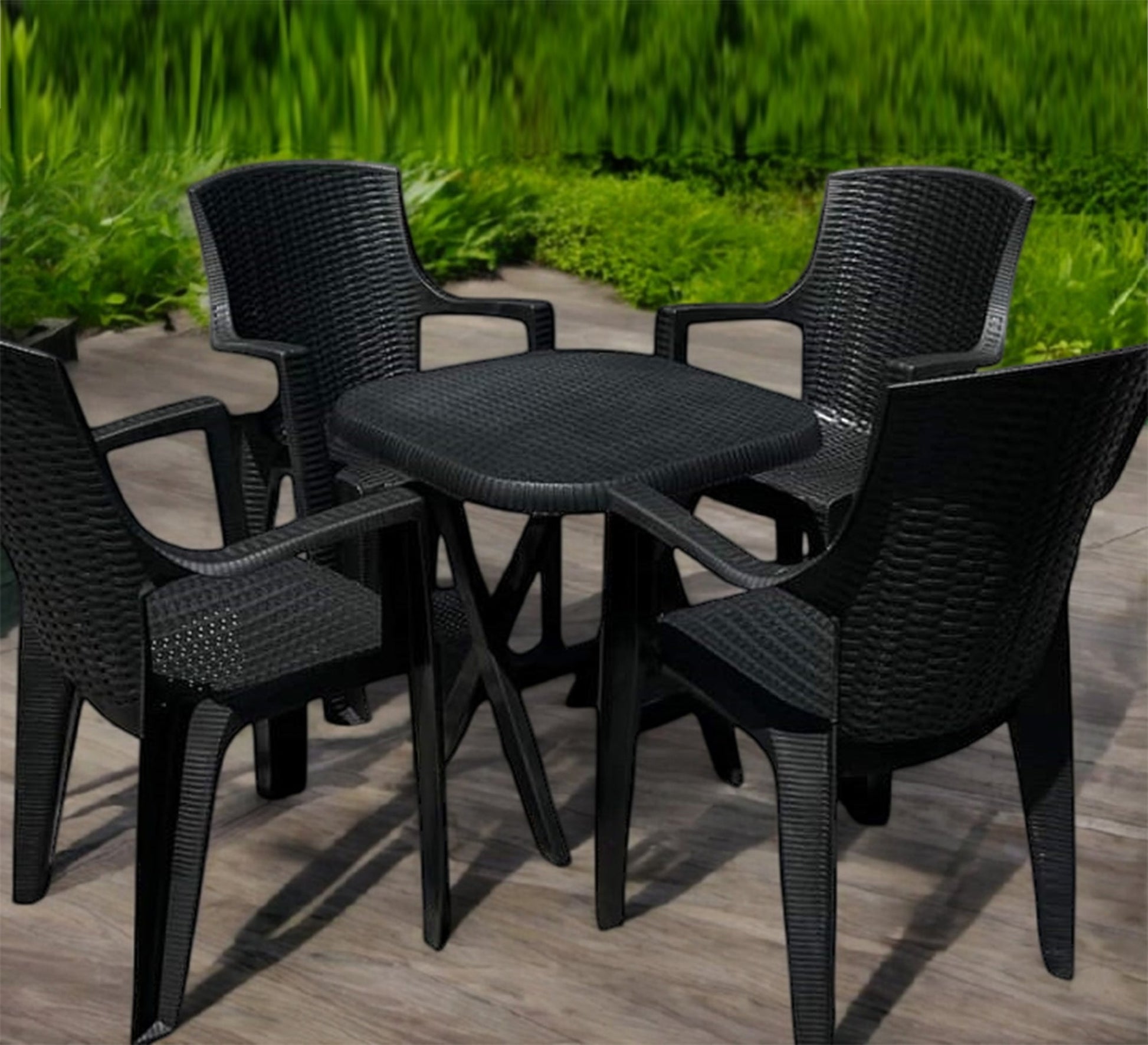 Stylish, durable, and comfortable black outdoor seating set - Vitrine Furniture - Outdoor Products