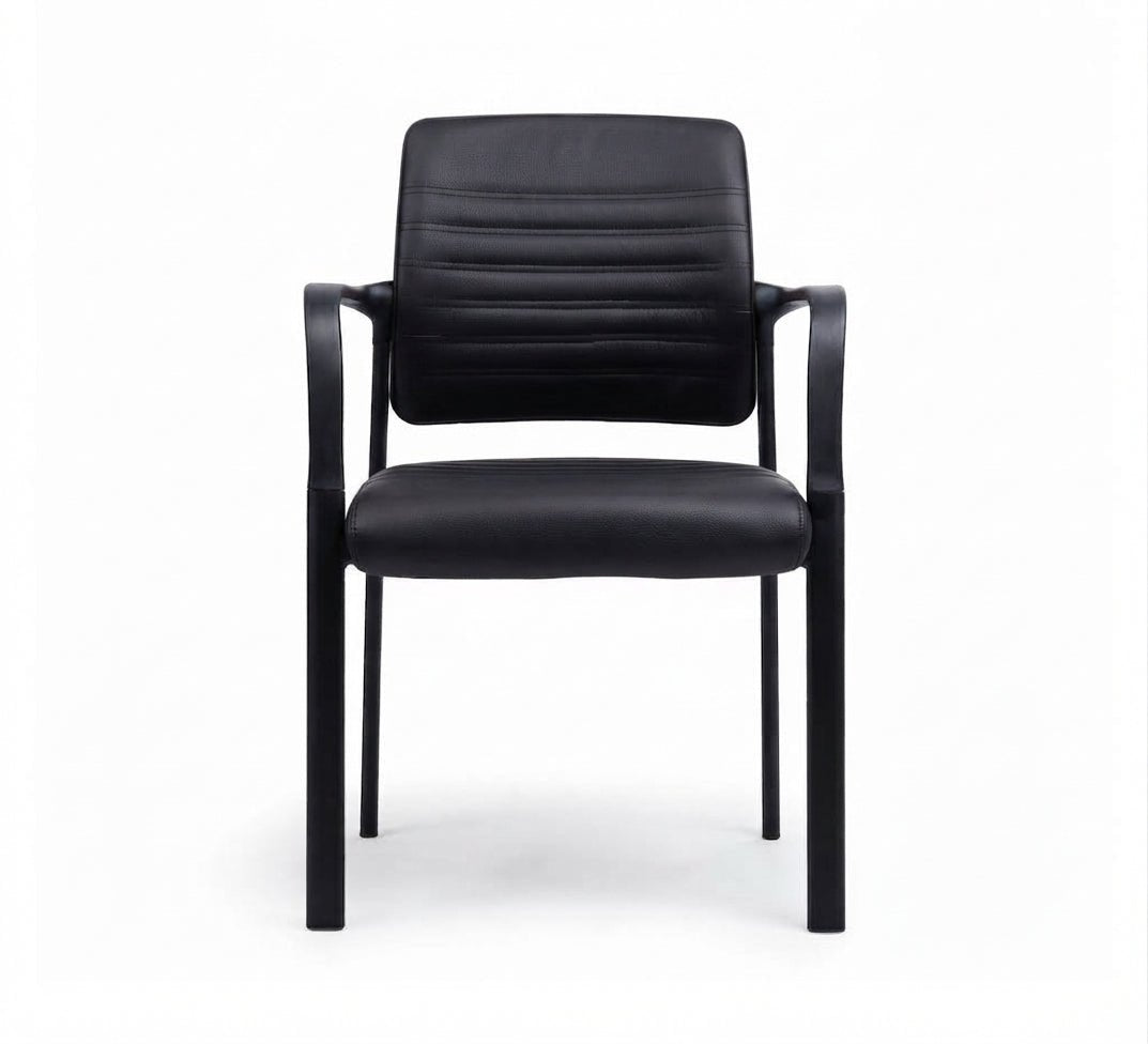 Stylish meeting chair with red seat and mesh back - Vitrine Furniture - Office Chairs