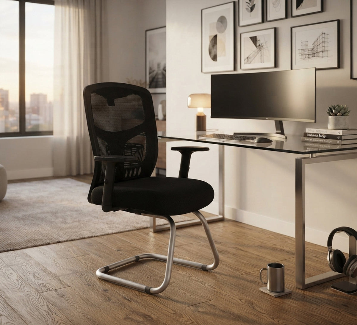 Stylish mesh office chair with back support - Vitrine Furniture - Office Chairs