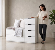 Stylish shoe bench and organizer with six flip - down doors - Vitrine Furniture - Shoe Racks