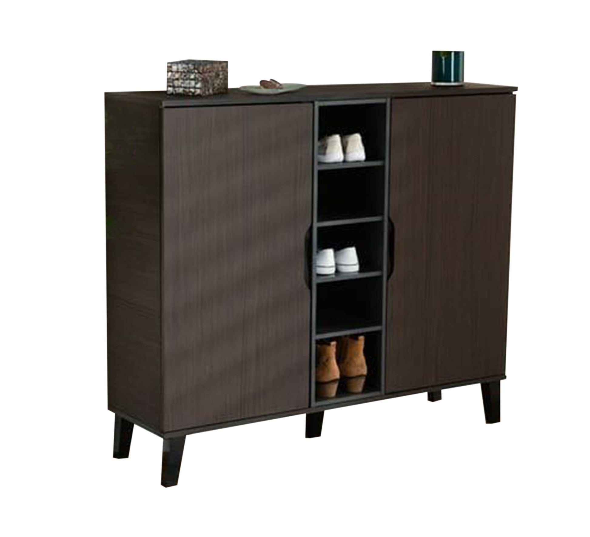 Stylish shoe cabinet in dark colors - Vitrine Furniture - Furniture