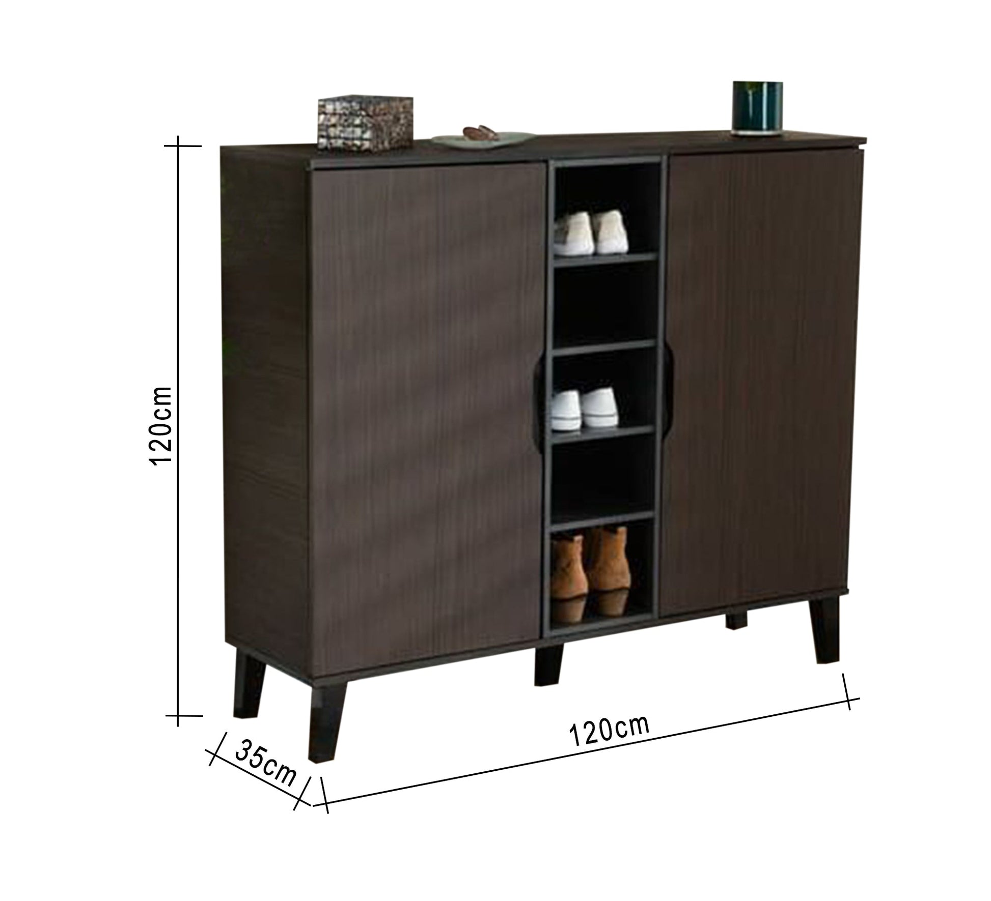 Stylish shoe cabinet in dark colors - Vitrine Furniture - Furniture