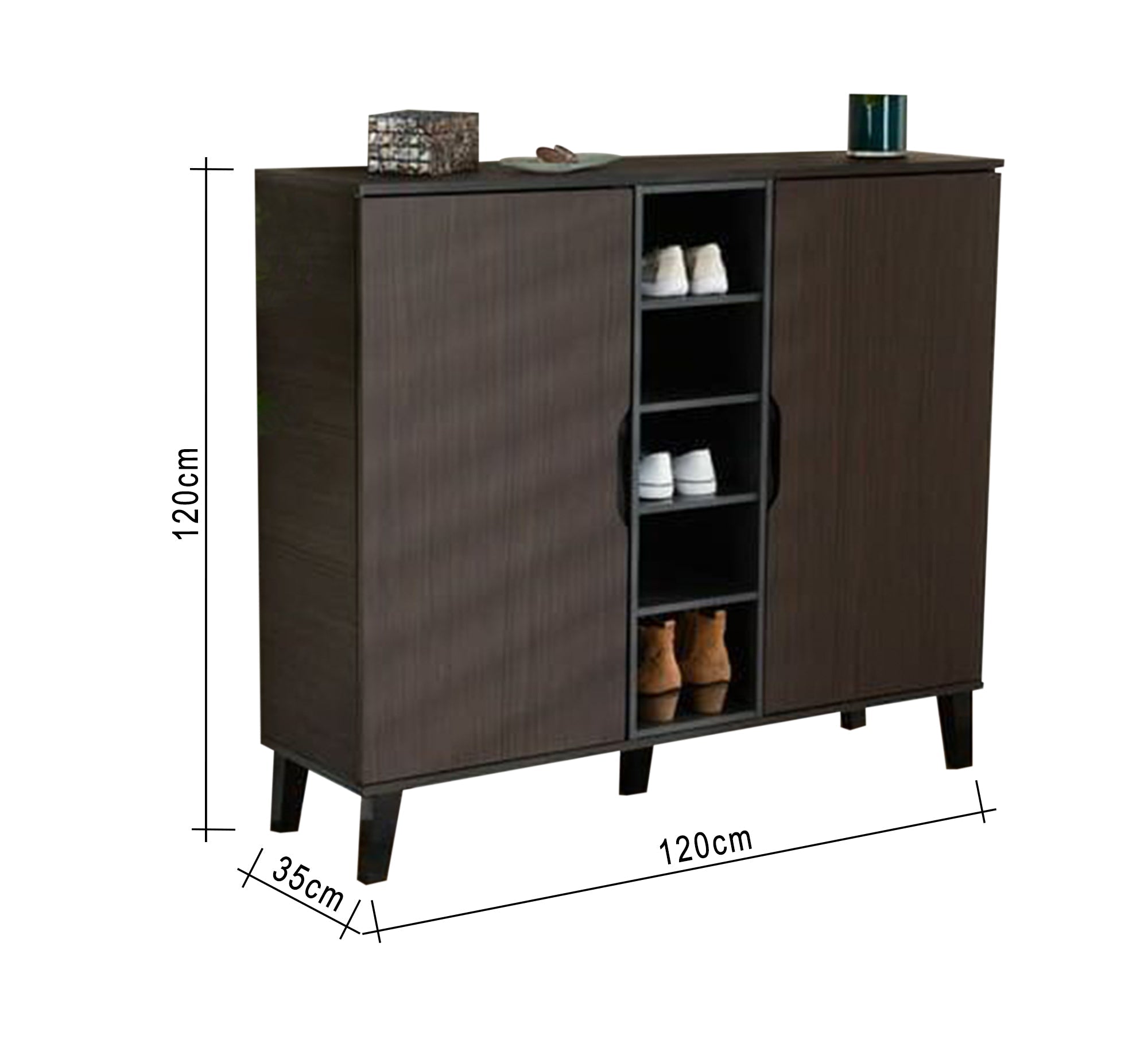 Stylish shoe cabinet in dark colors - Vitrine Furniture - Furniture