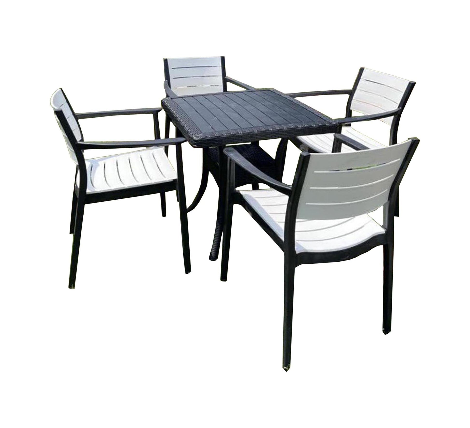 Stylish square table set in black and white - Vitrine Furniture - Outdoor Products