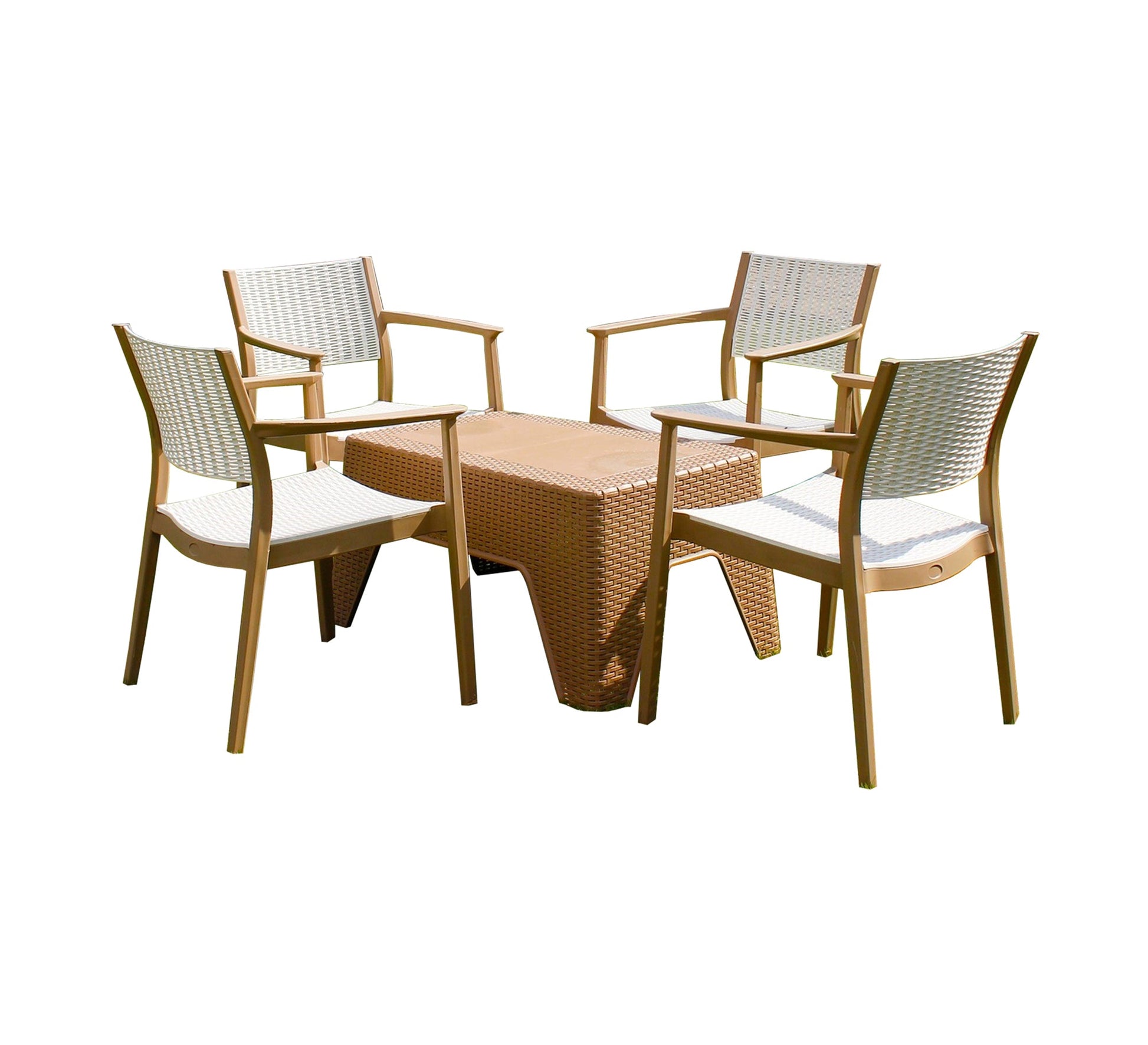 Stylish two - tone coffee table and chairs set - Vitrine Furniture - Outdoor Products