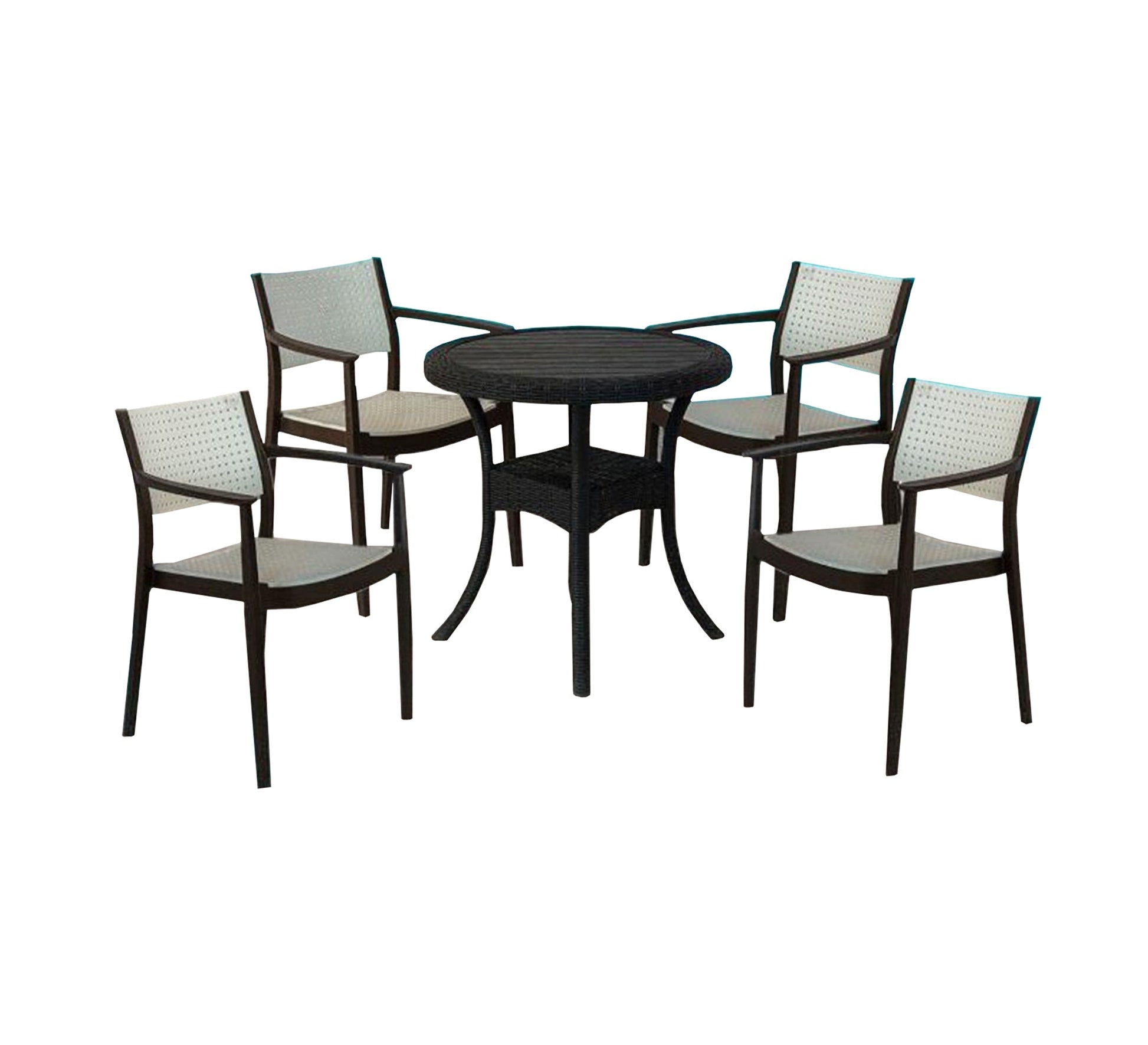 Stylish two - tone poolside dining set - Vitrine Furniture - Outdoor Products