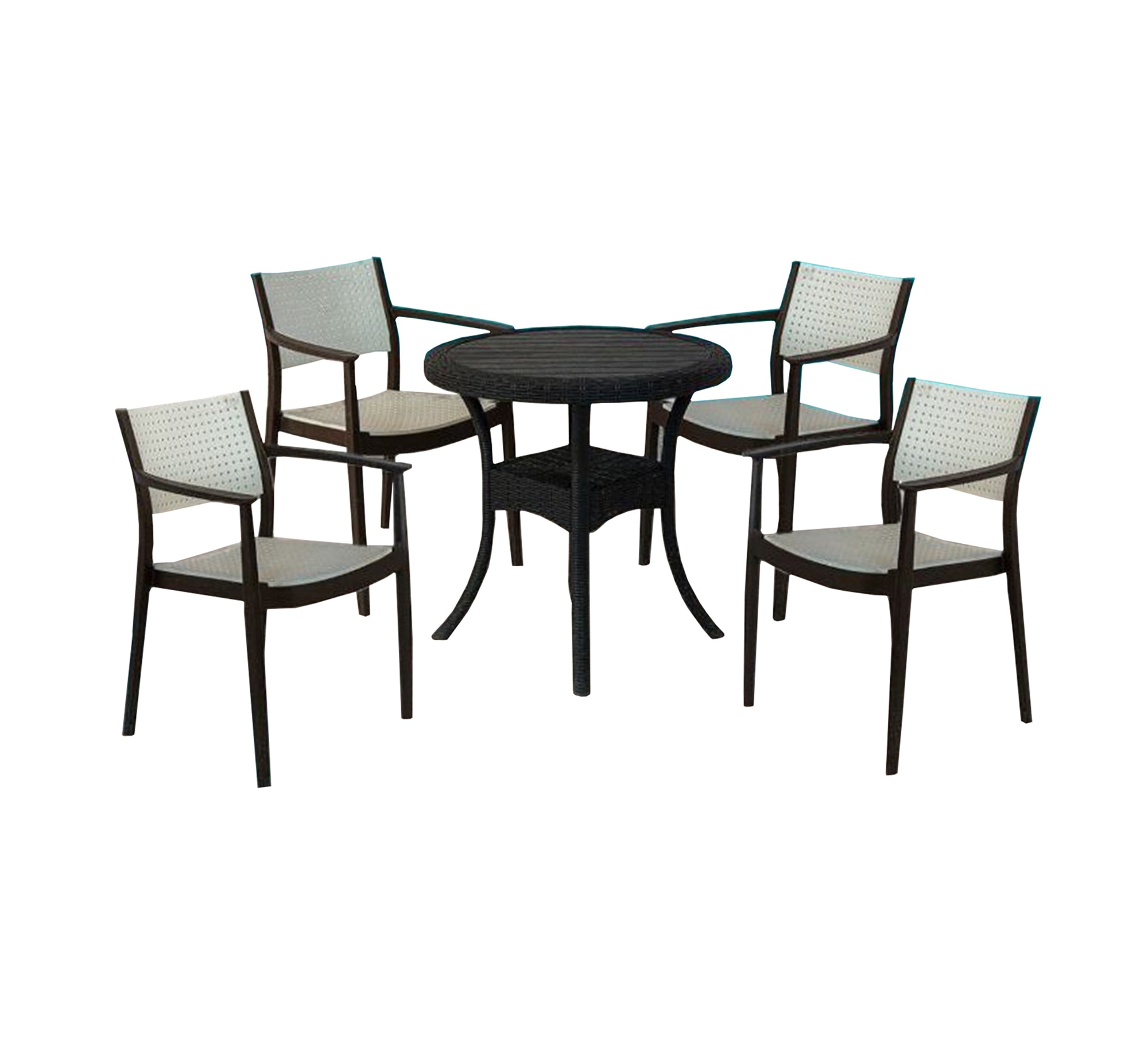 Stylish two - tone poolside dining set - Vitrine Furniture - Outdoor Products