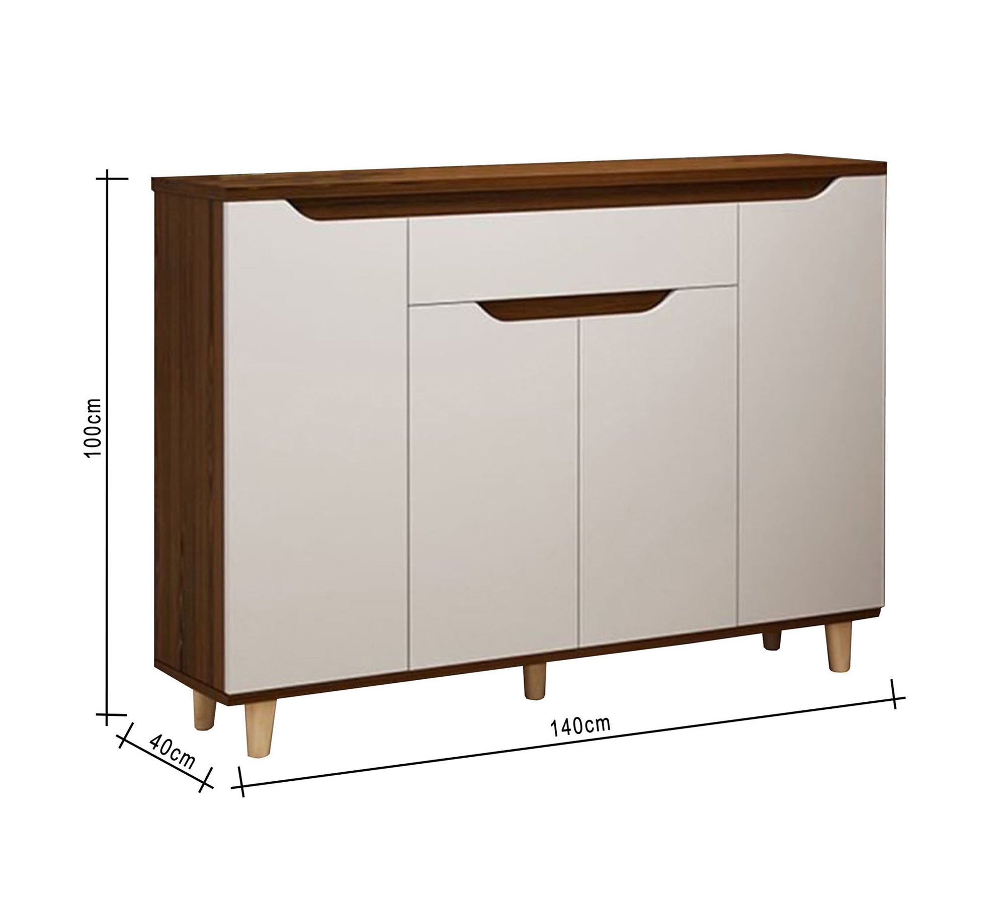 Stylish Two - Tone White & Dark Brown Shoe Rack - Vitrine Furniture - Furniture