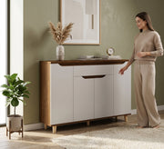 Stylish Two - Tone White & Dark Brown Shoe Rack - Vitrine Furniture - Shoe Racks