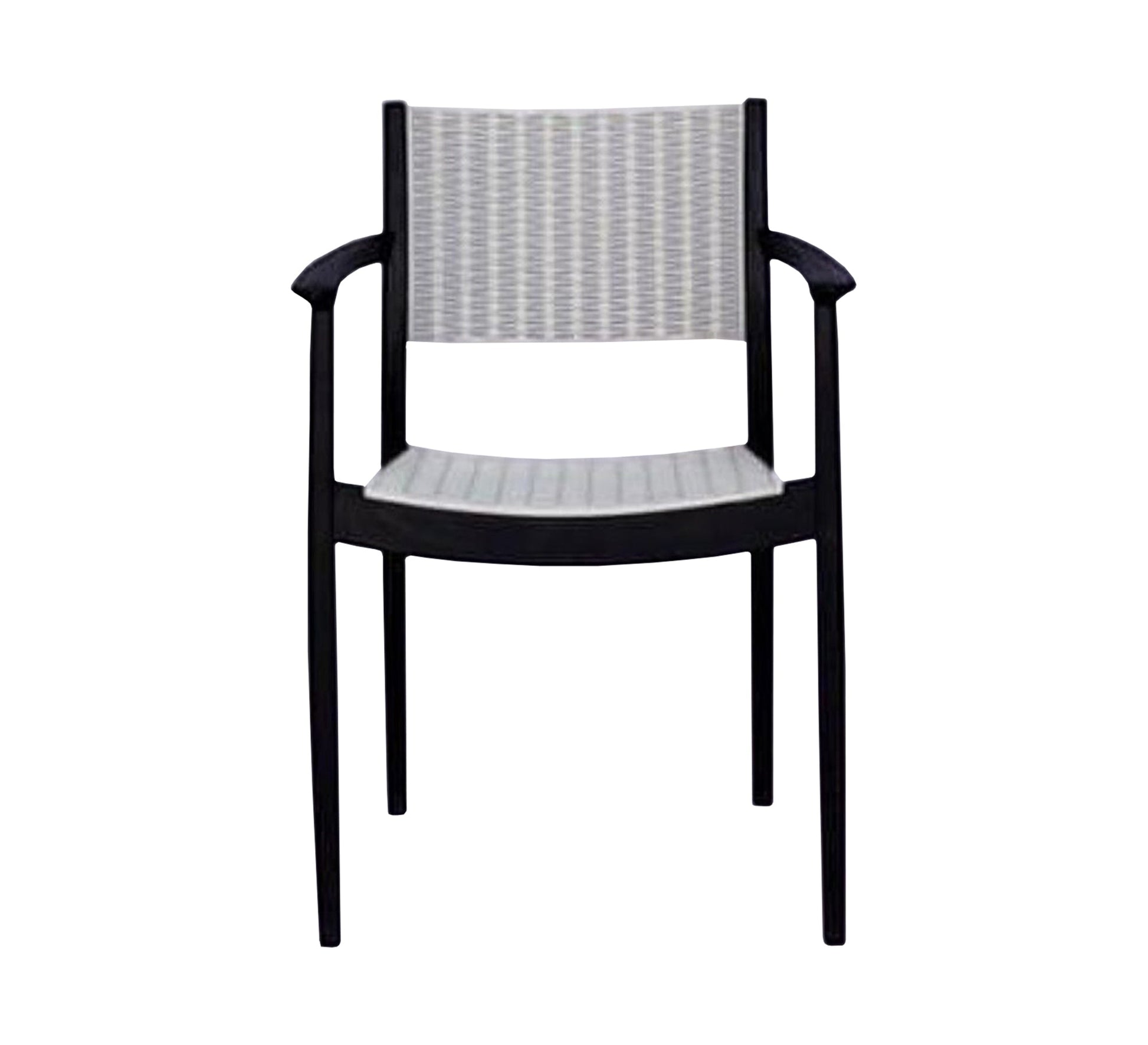Stylish two - tone white square table with stylish two - tone chairs - Vitrine Furniture - Outdoor Products