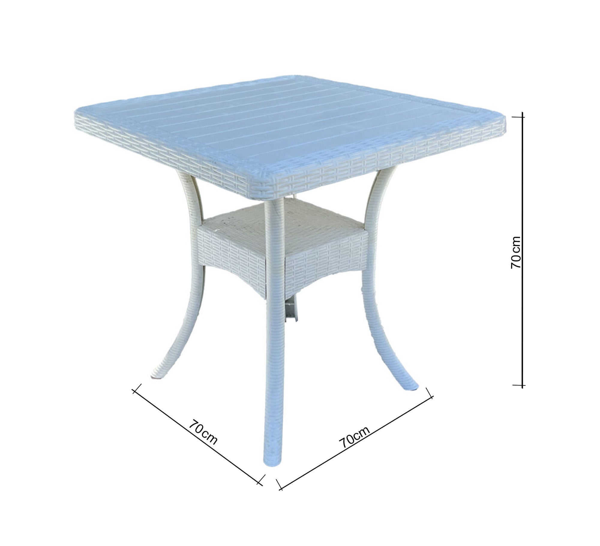 Stylish two - tone white square table with stylish two - tone chairs - Vitrine Furniture - Outdoor Products