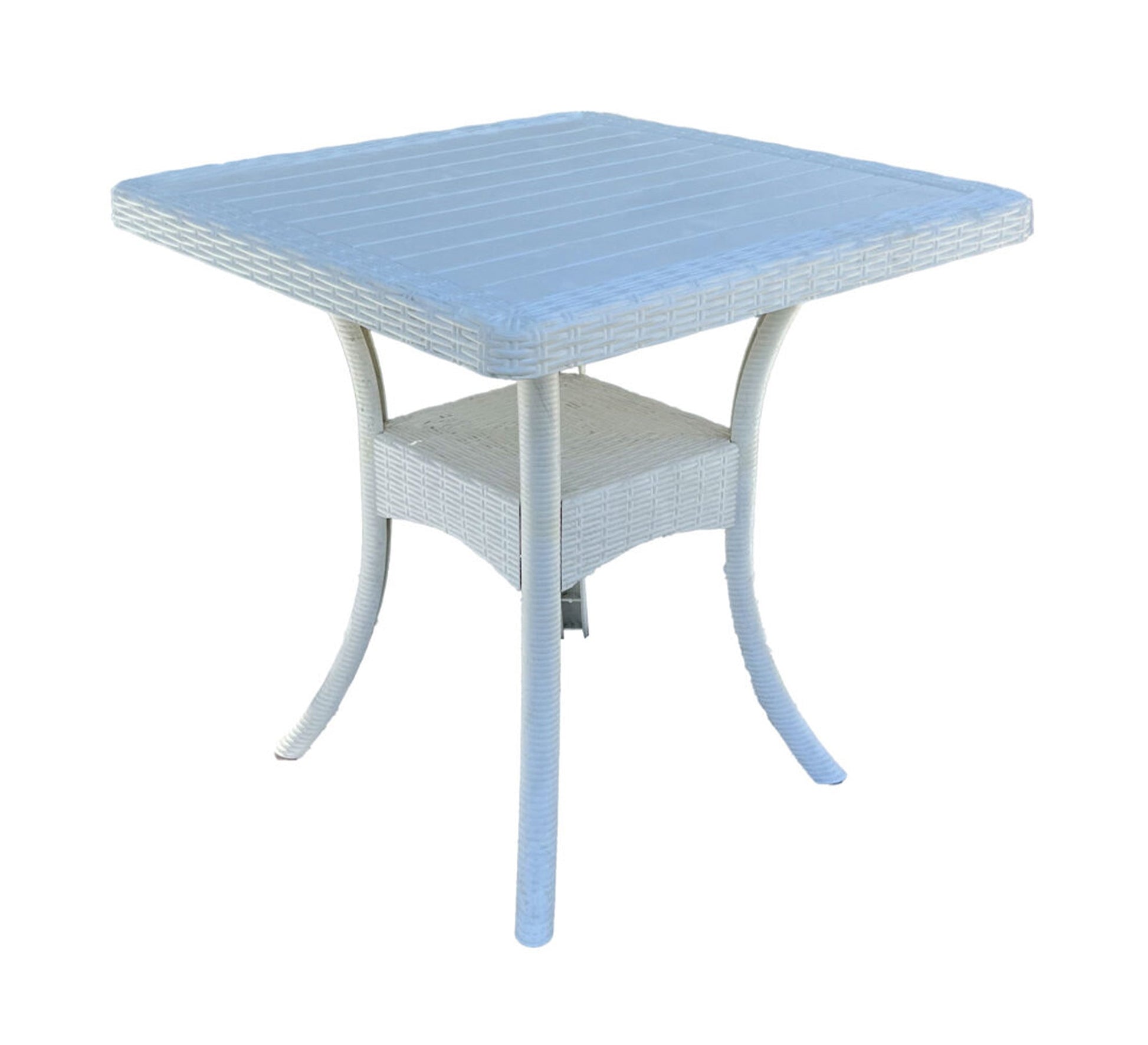 Stylish two - tone white square table with stylish two - tone chairs - Vitrine Furniture - Outdoor Products