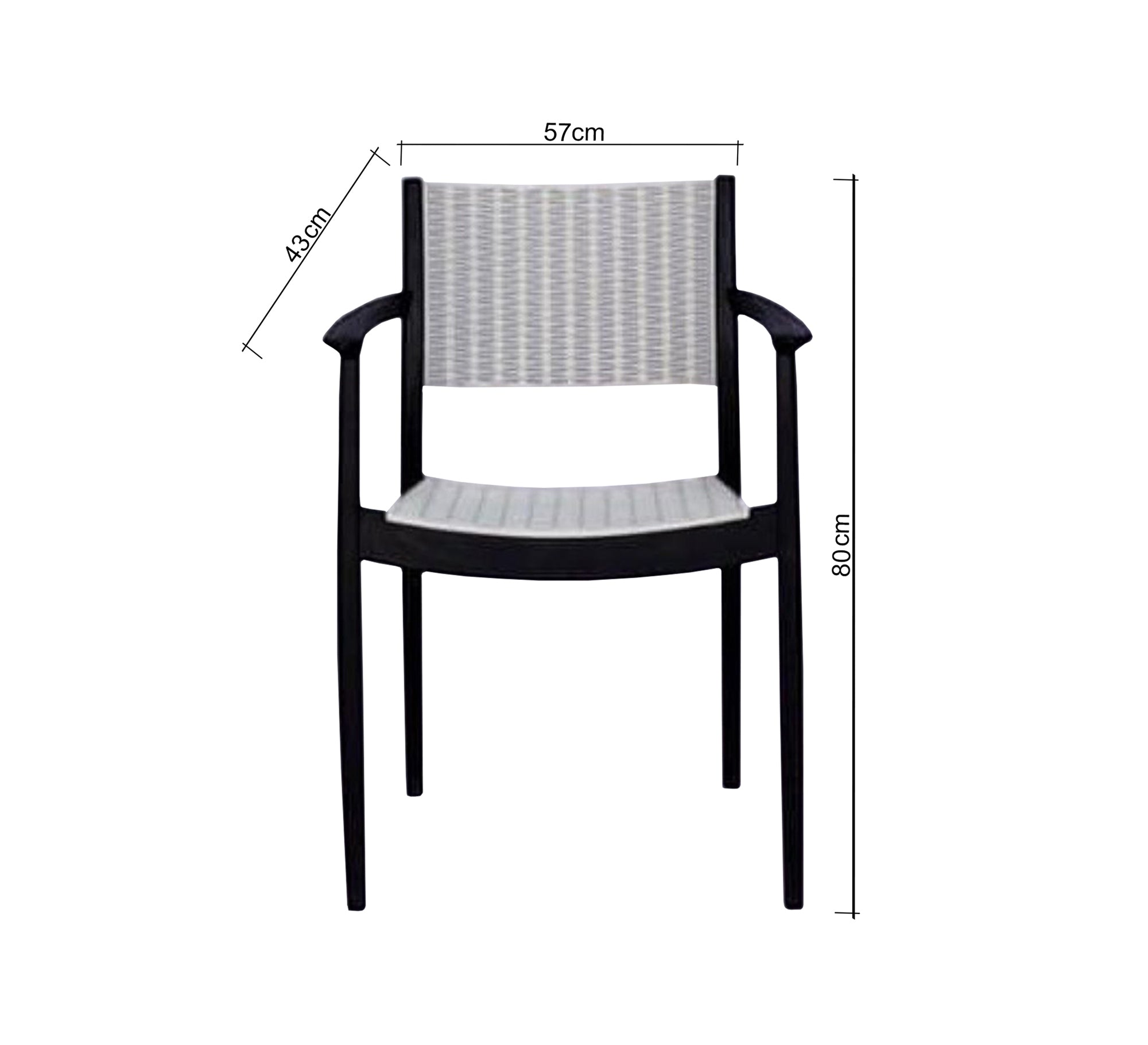 Stylish two - tone white square table with stylish two - tone chairs - Vitrine Furniture - Outdoor Products