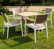 Stylish white and brown garden seating set - Vitrine Furniture - Outdoor Products