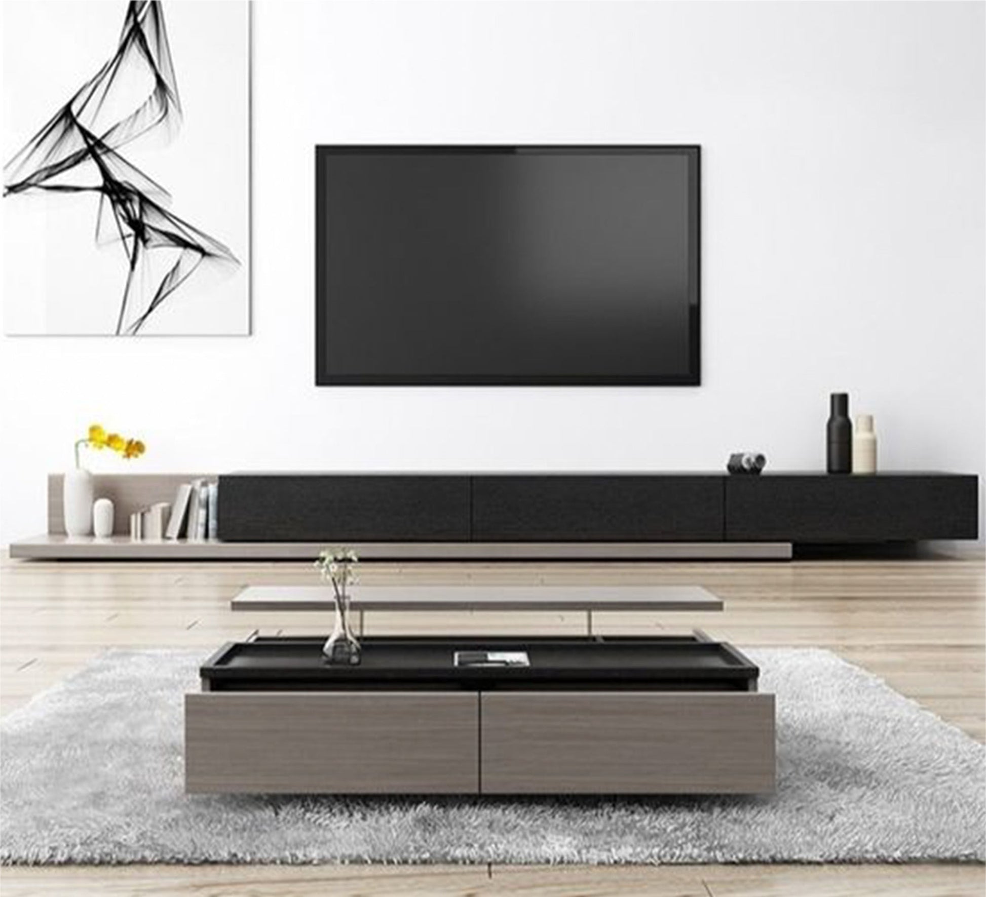 Table and TV unit with three drawers - Vitrine Furniture - Furniture
