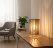 Table lamp with a shade made of tightly woven threads - Vitrine Furniture - Table lamps