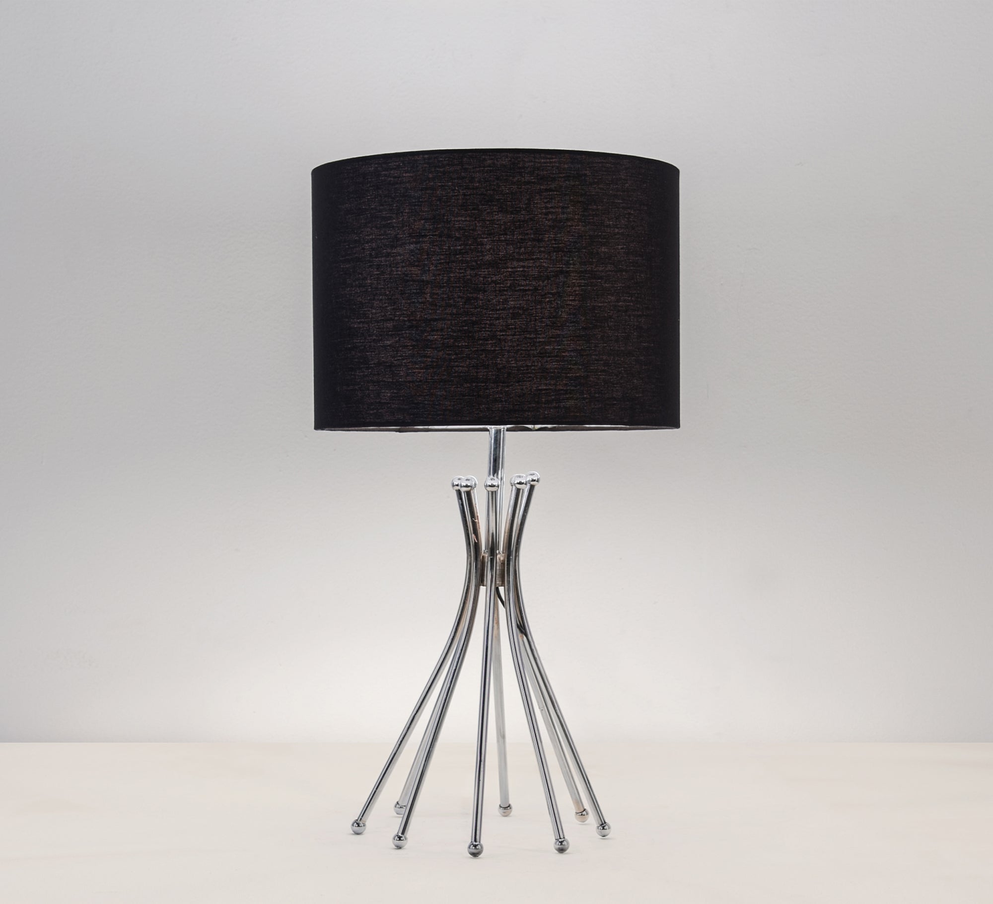 Table lamp with black shade and silver base - Vitrine Furniture - Lighting