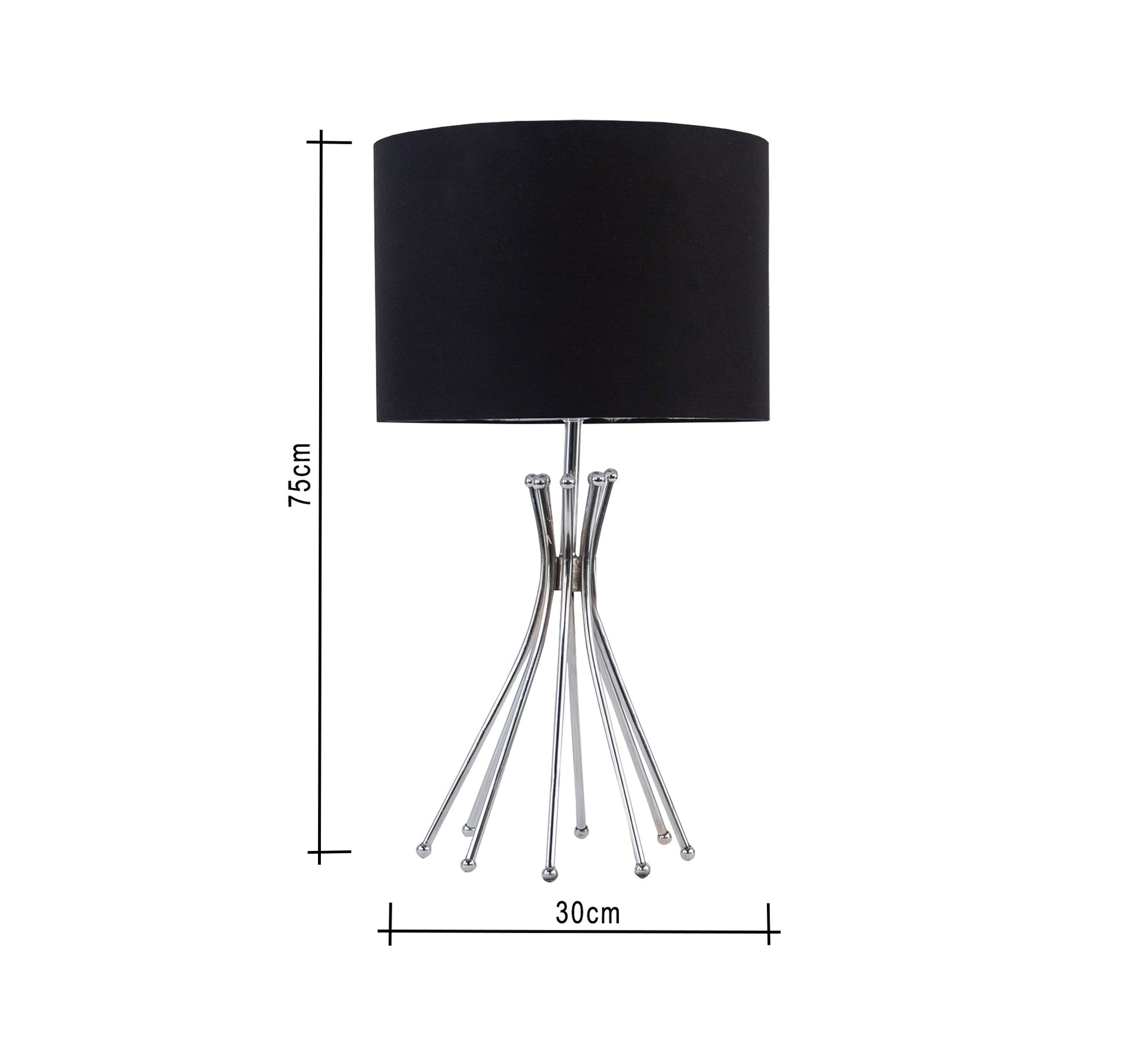 Table lamp with black shade and silver base - Vitrine Furniture - Lighting