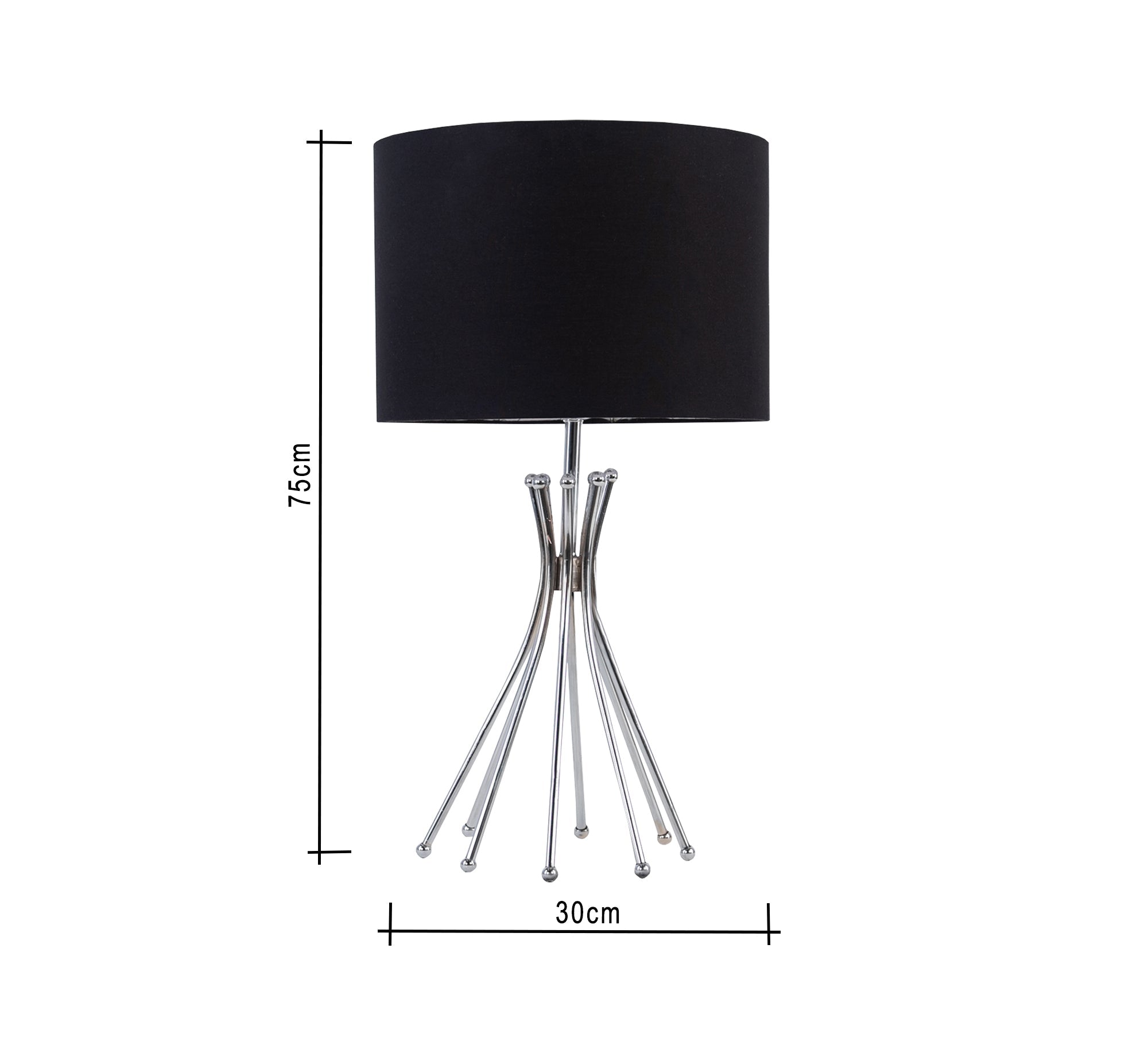 Table lamp with black shade and silver base - Vitrine Furniture - Lighting