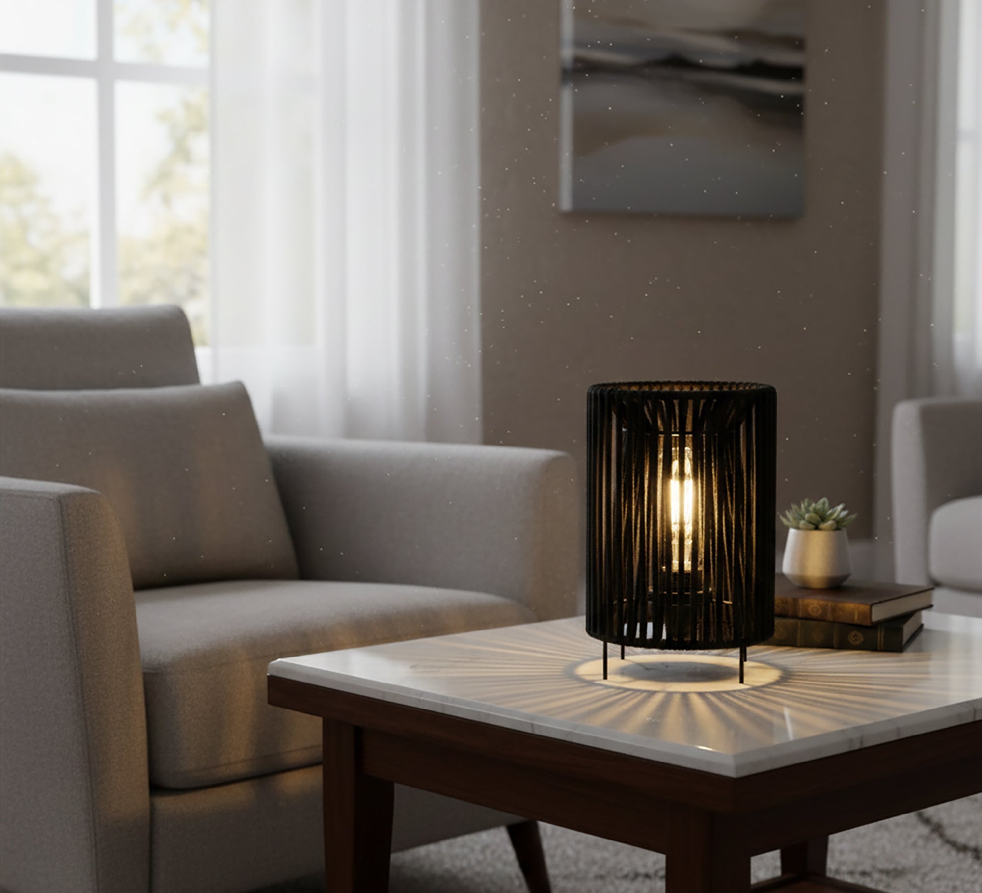 Table lamp with cylindrical shade - Vitrine Furniture - Table lamps