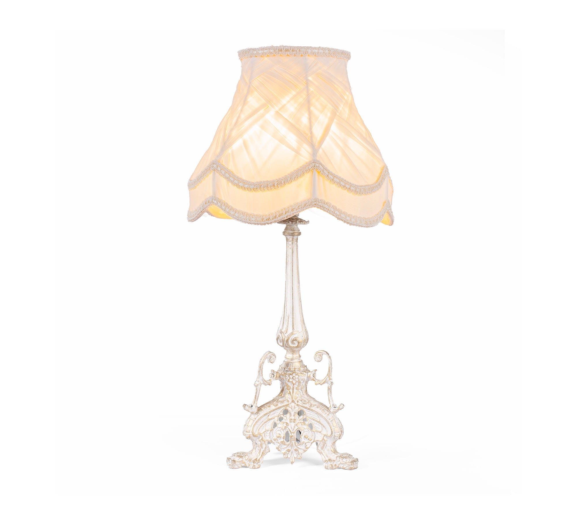 Table lamp with gold and white motifs - Vitrine Furniture - Lighting
