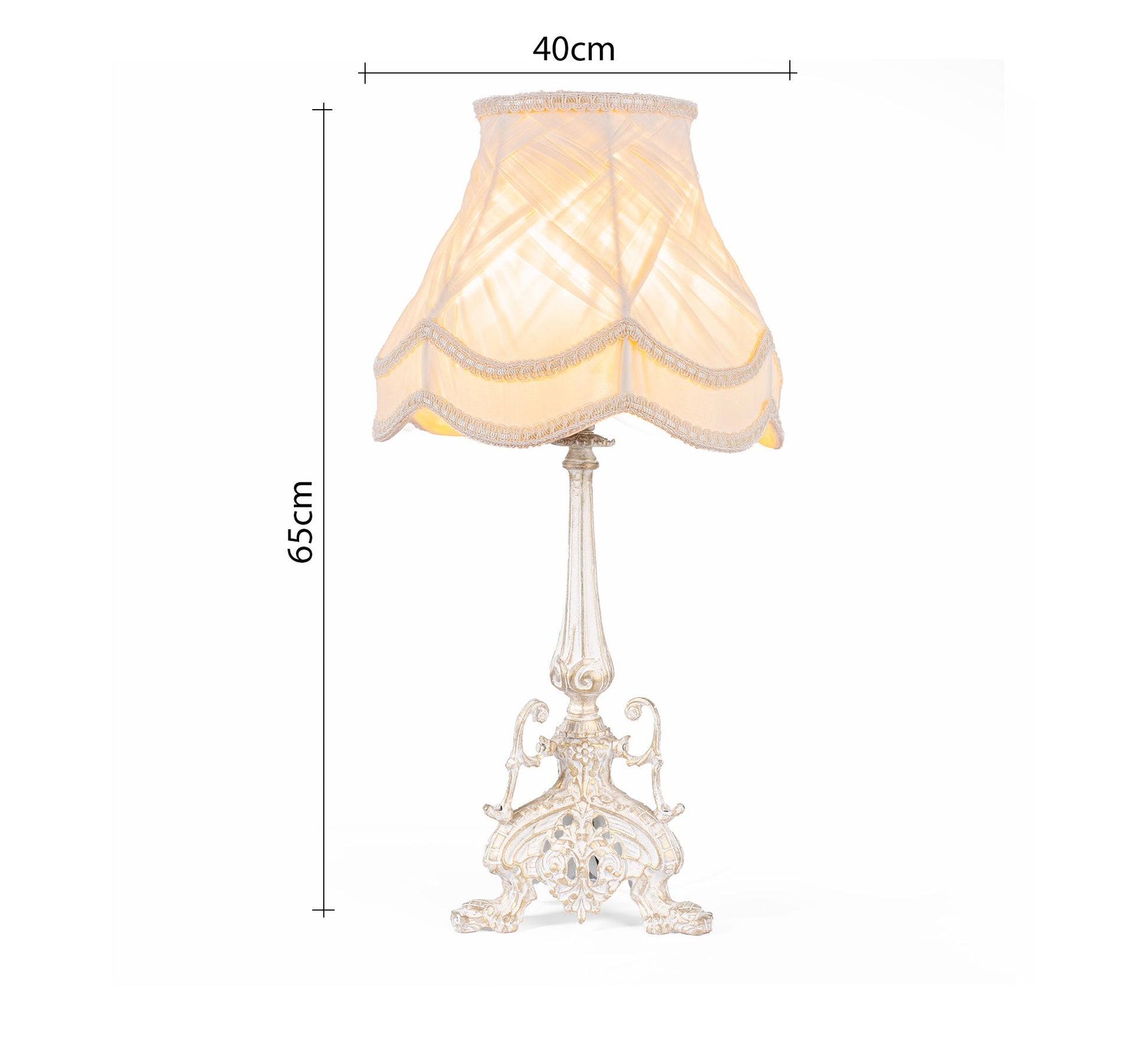 Table lamp with gold and white motifs - Vitrine Furniture - Lighting