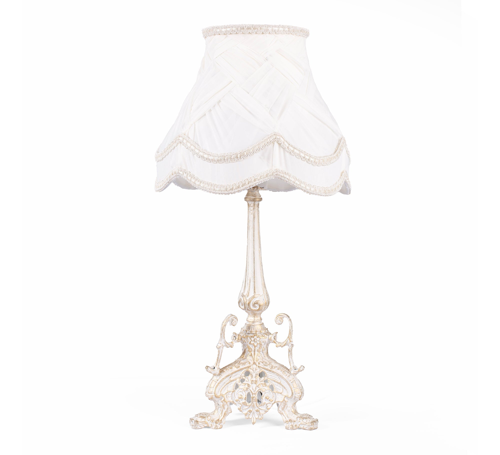 Table lamp with gold and white motifs - Vitrine Furniture - Lighting