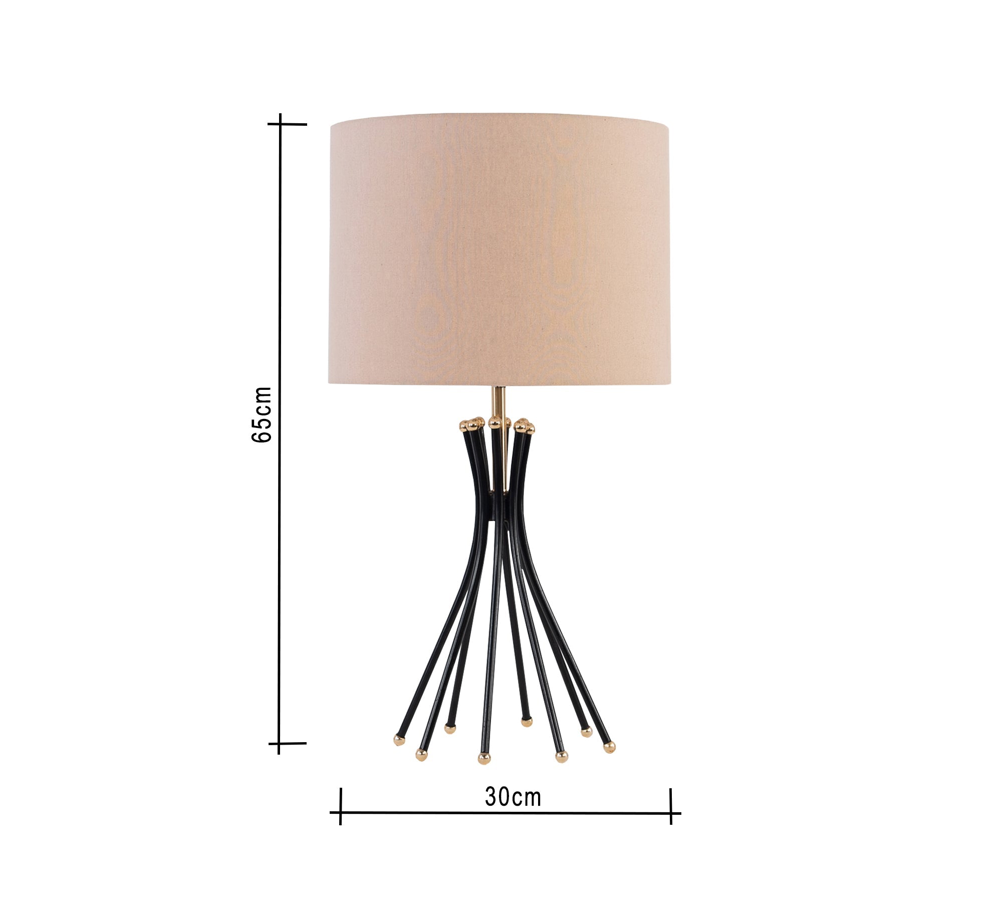 Table lamp with gold shade and black base - Vitrine Furniture - Lighting