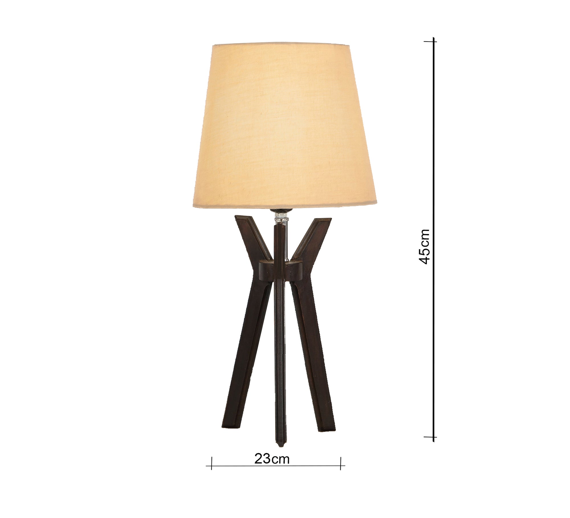 Table lighting unit with a dark brown beech base - Vitrine Furniture - Lighting